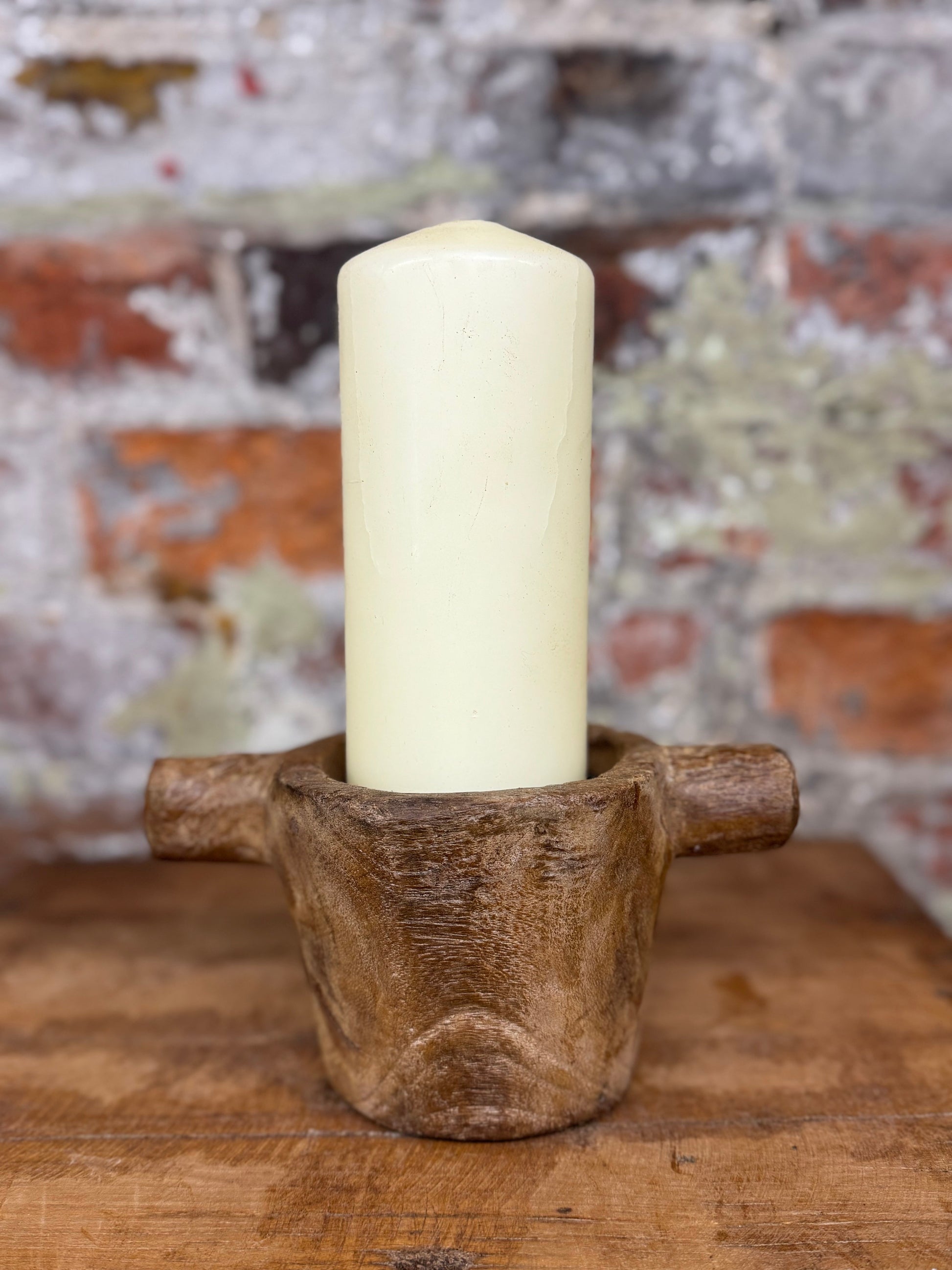 Rustic Wooden Candle Holder Reclaimed Farmhouse Decor