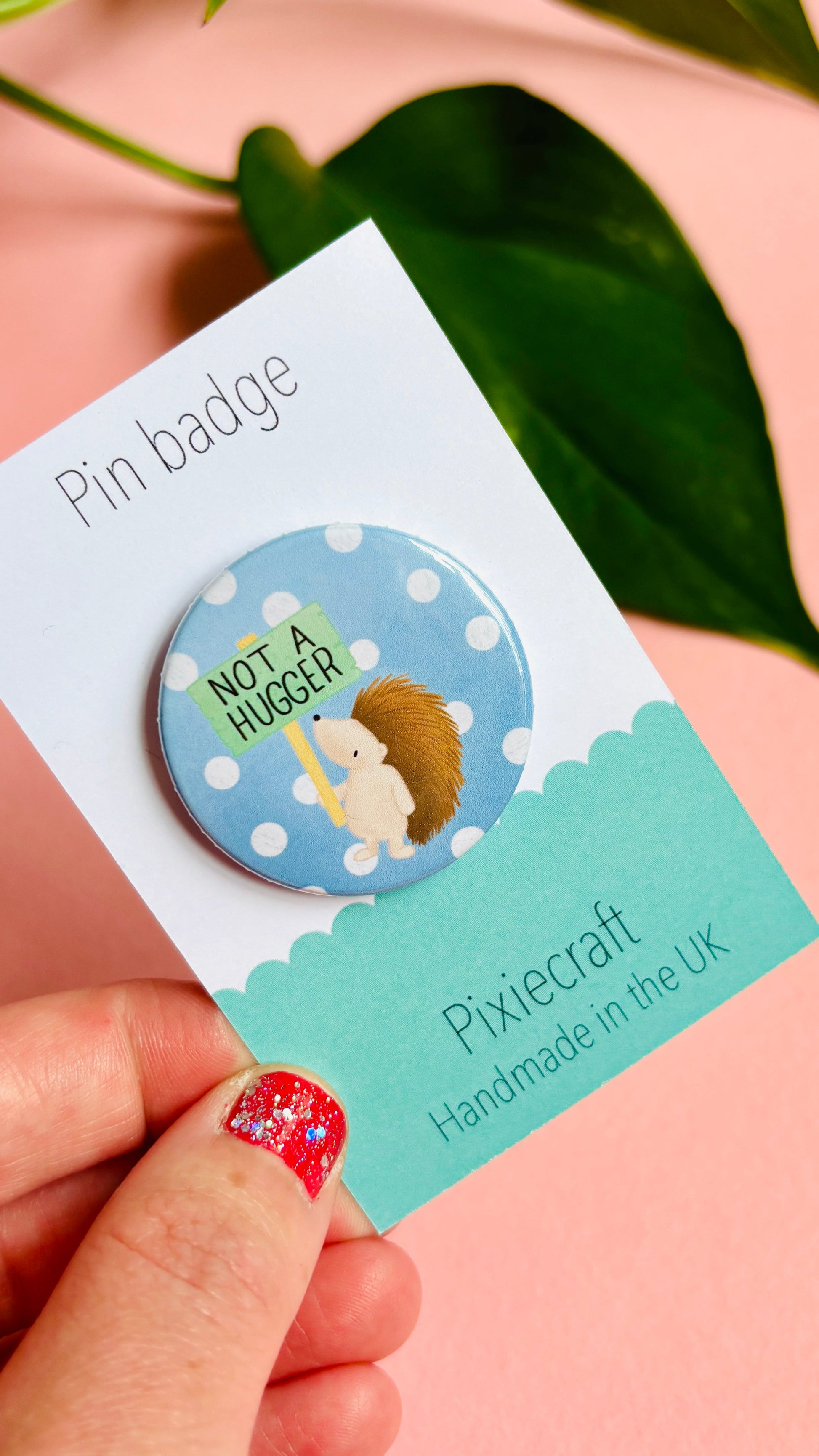 Not a Hugger Funny Badge or Magnet Introvert Gift