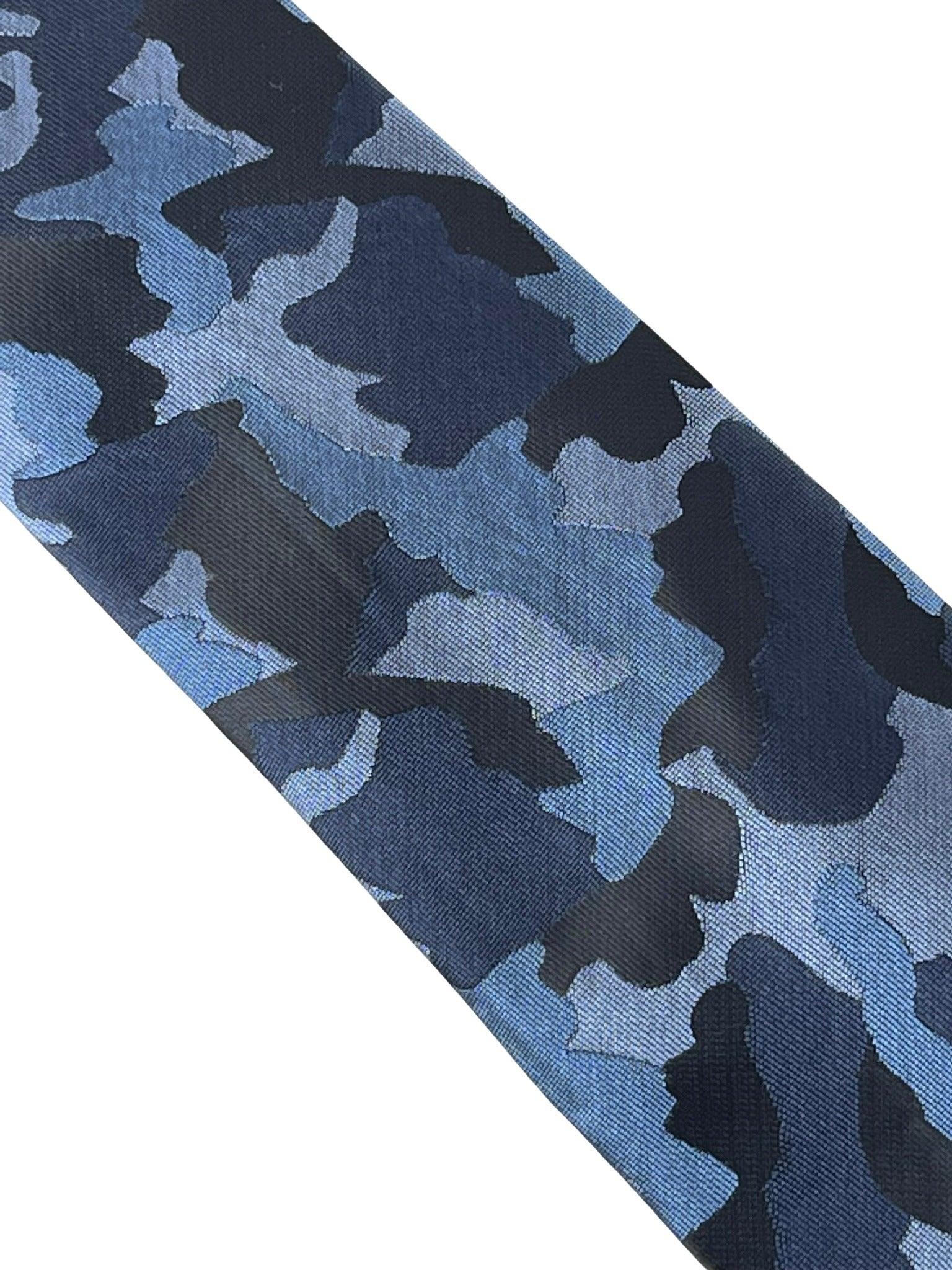Navy Blue Camouflage Design Tie