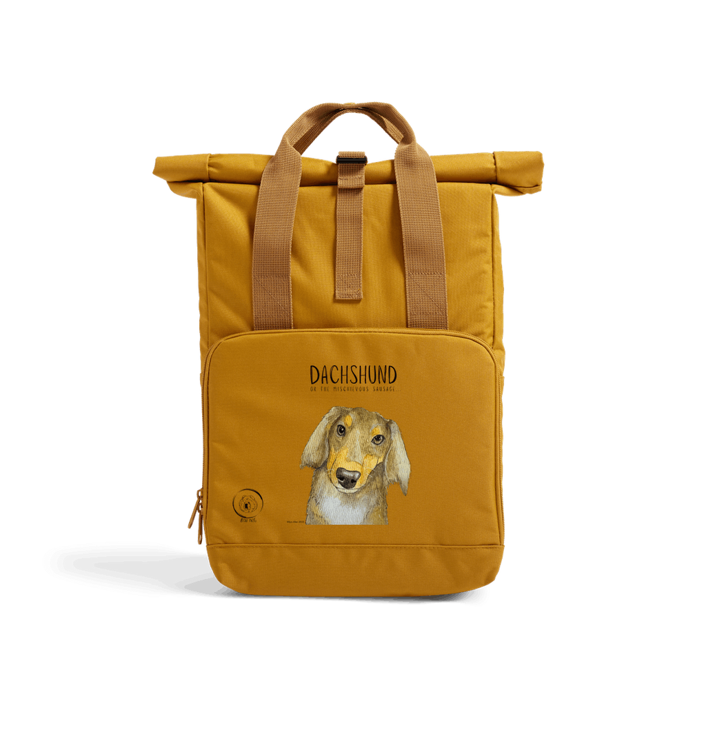 Long Haired Dachshund Roll Top Backpack