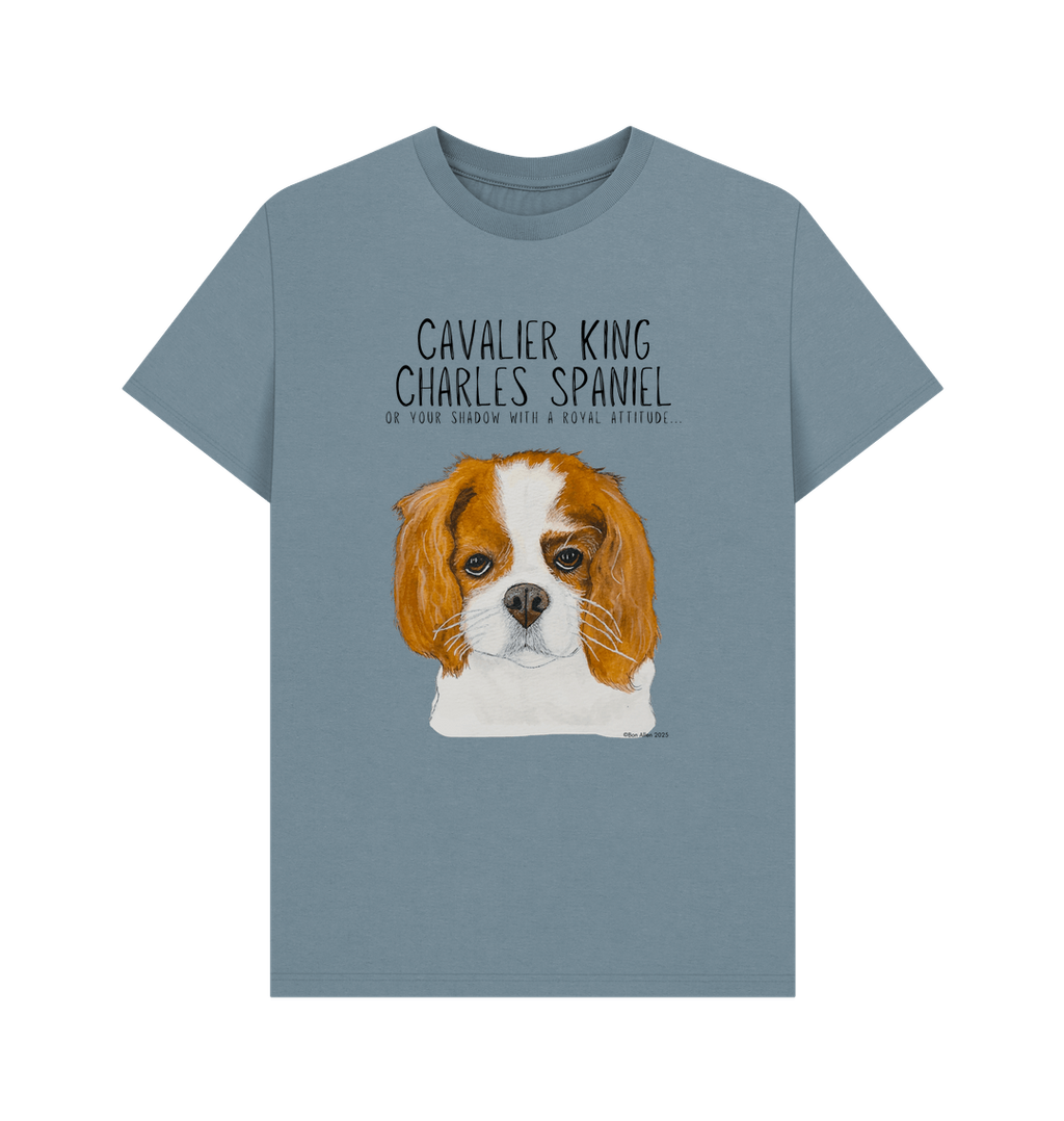 Obey the Crown Sustainable Mens T-Shirt with Cavalier King Charles Spaniel