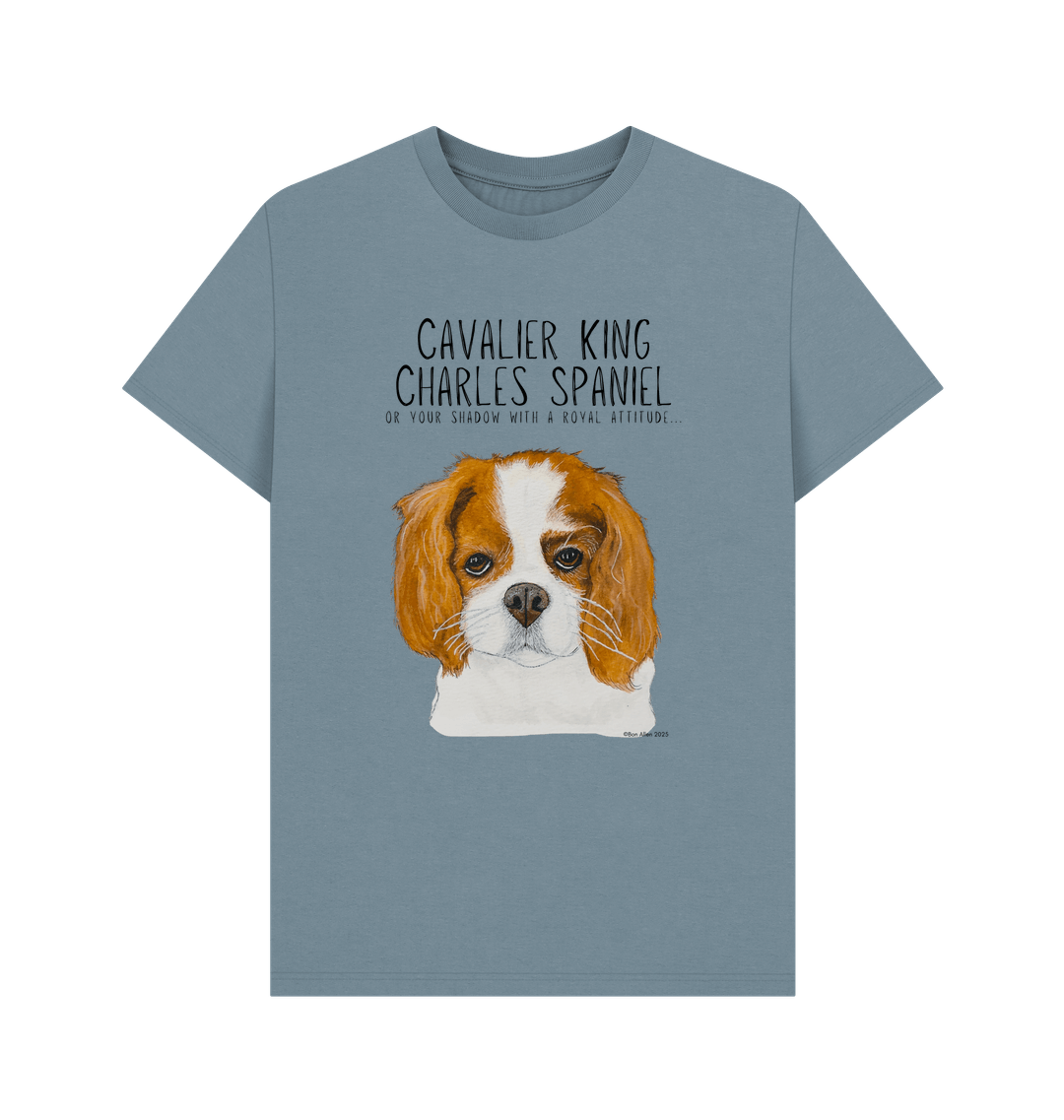 Obey the Crown Sustainable Mens T-Shirt with Cavalier King Charles Spaniel