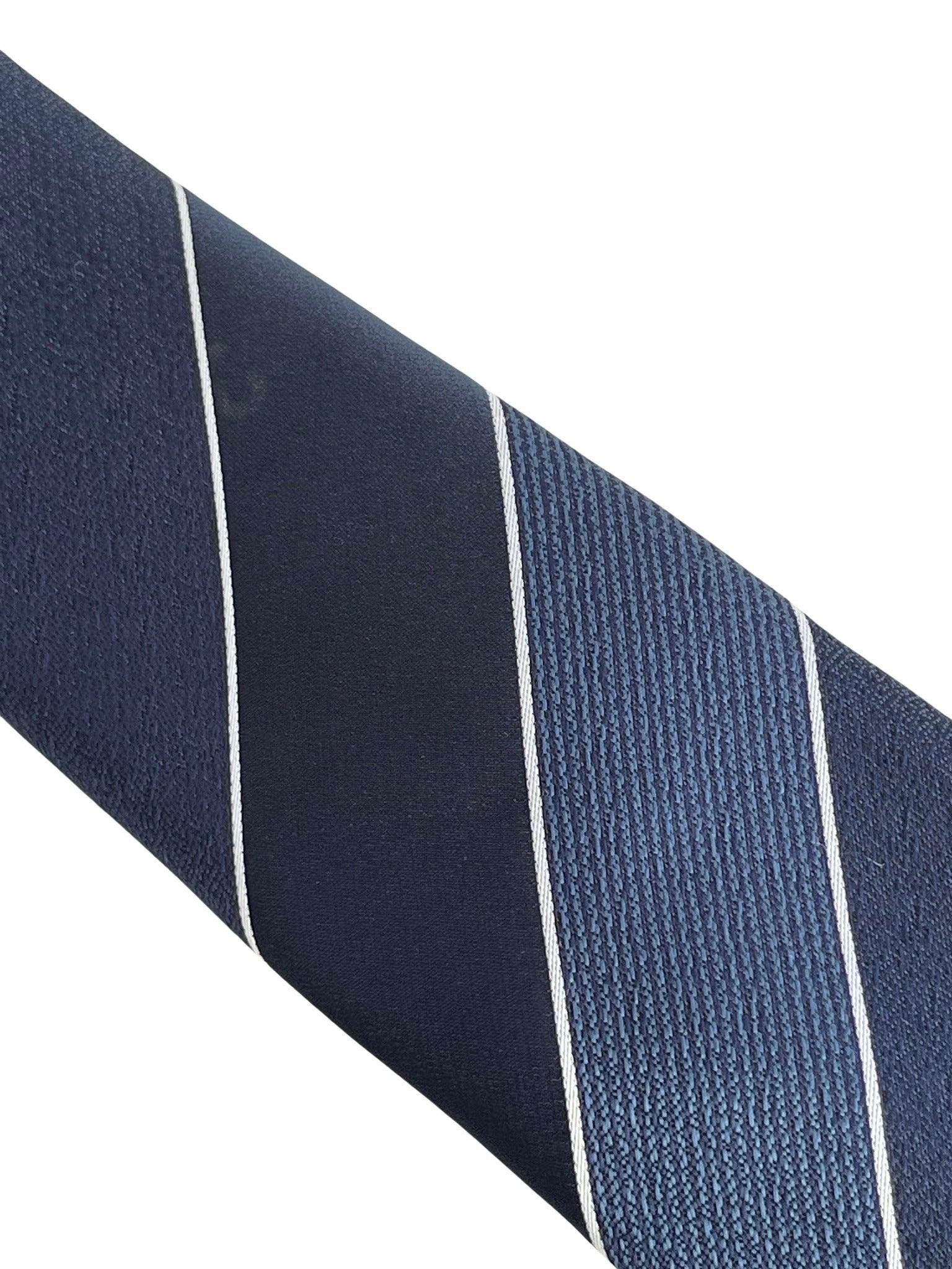 Navy and Medium Blue Classic Club Striped Tie