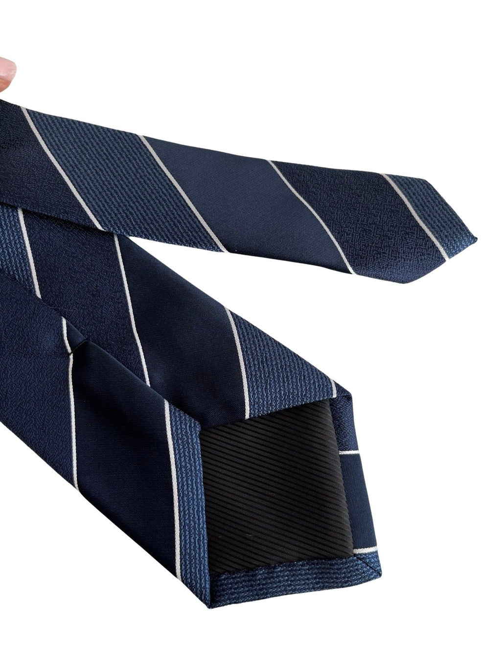 Navy and Medium Blue Classic Club Striped Tie