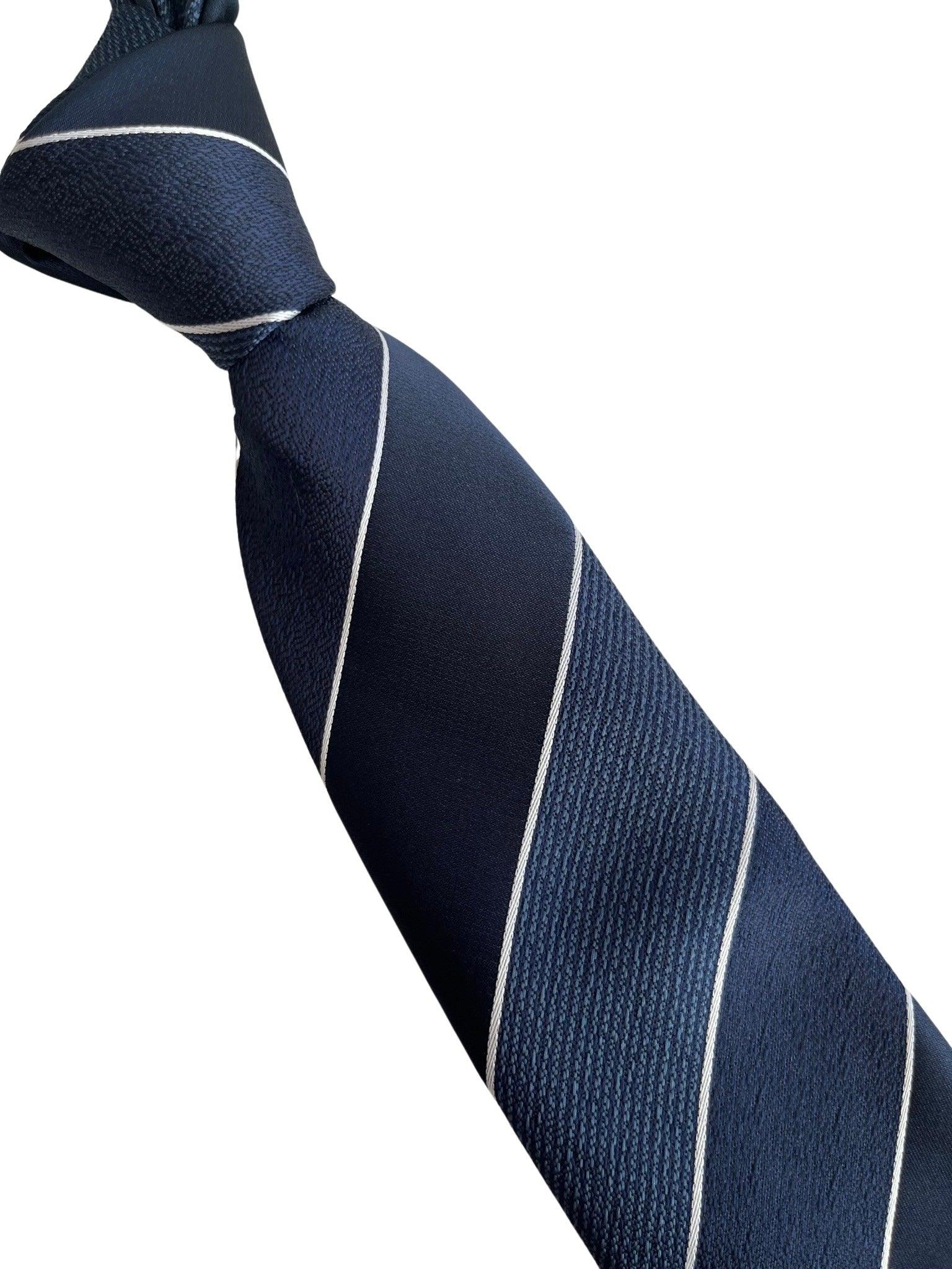 Navy and Medium Blue Classic Club Striped Tie