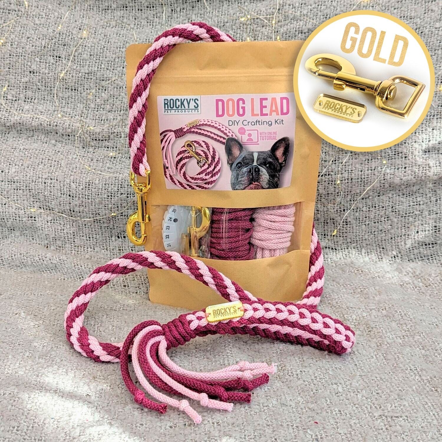Make Your Own Dog Lead Craft Kit in Pink