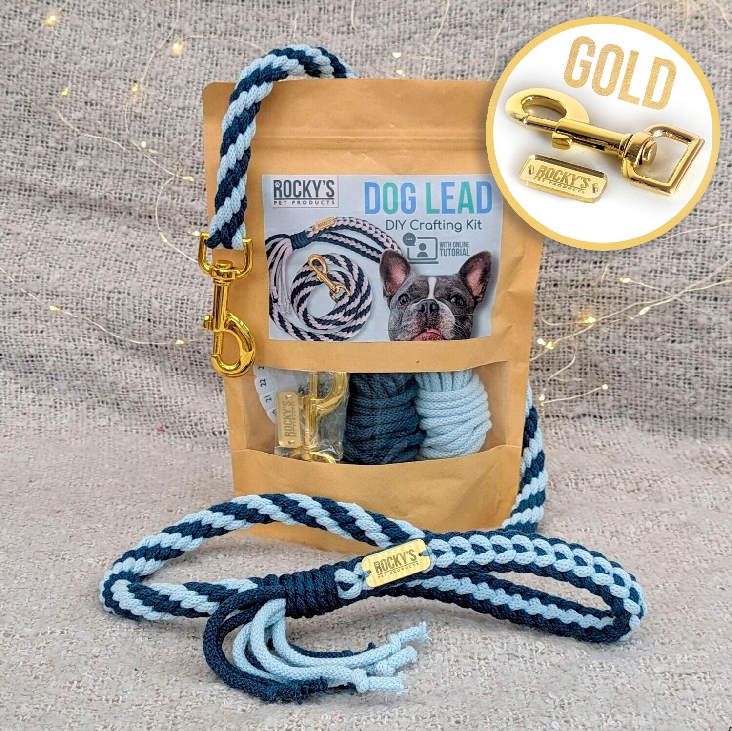 Make Your Own Dog Lead Craft Kit in Blue