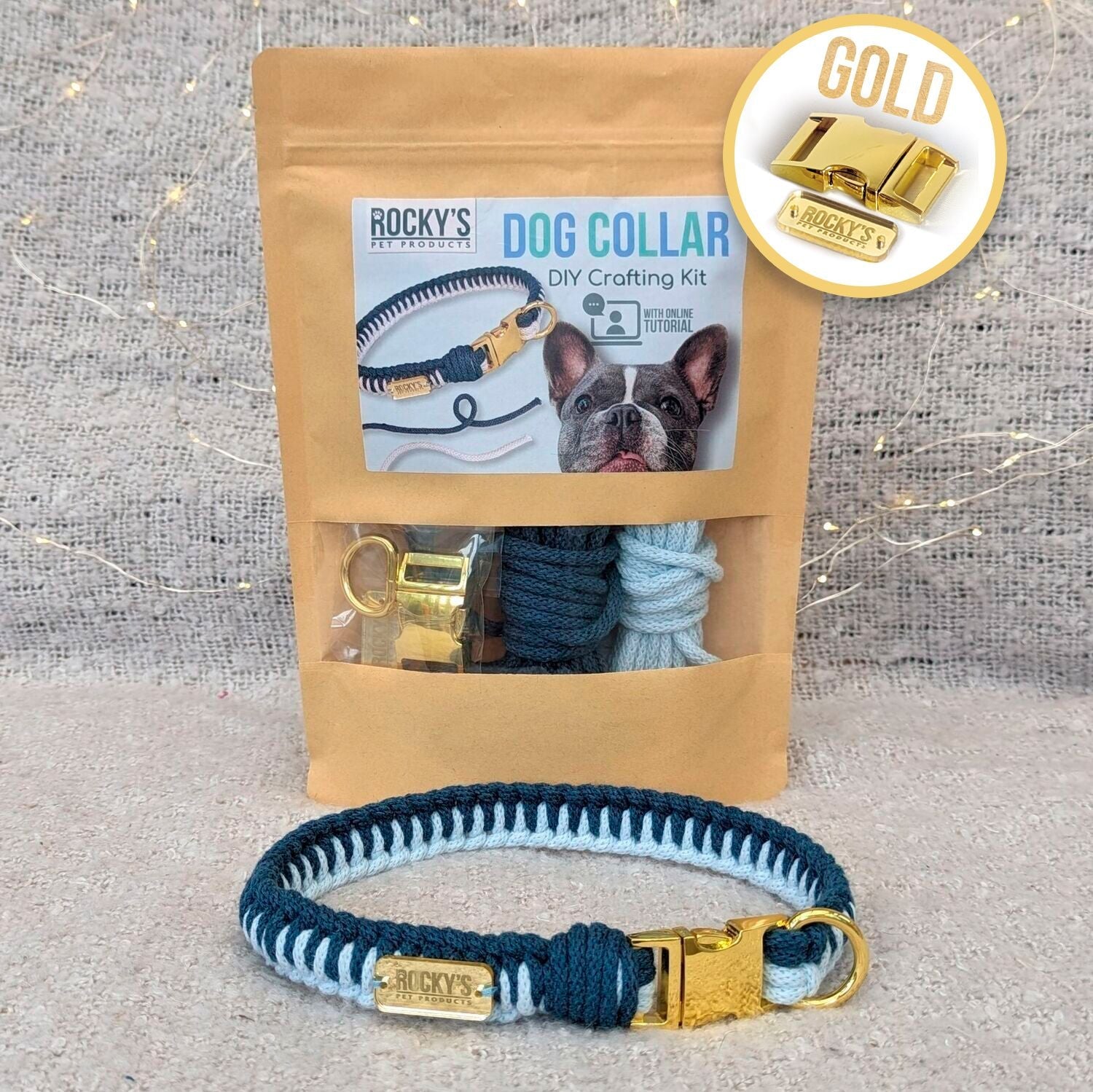 Make Your Own Dog Collar Craft Kit in Blue