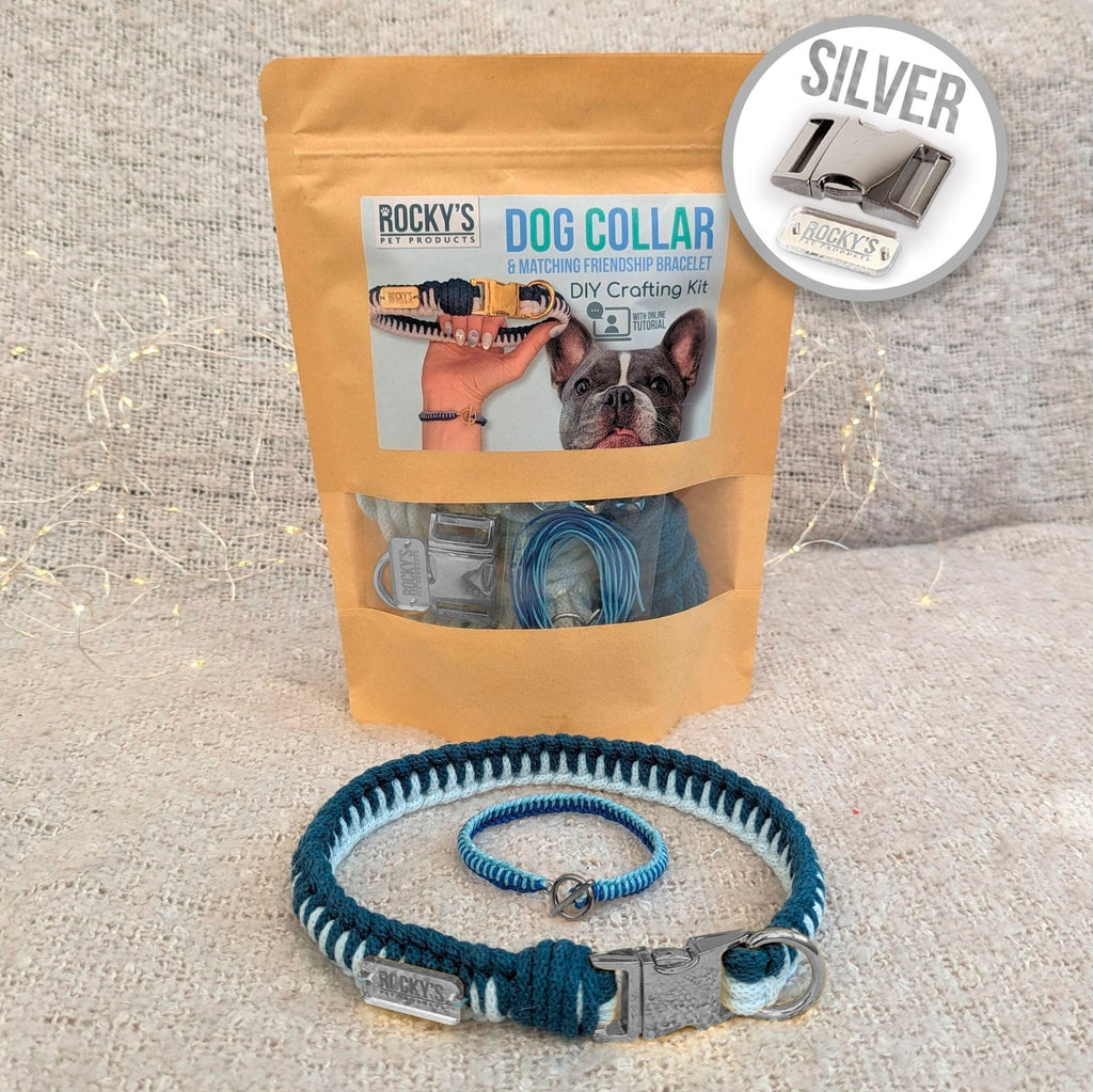 Make Your Own Dog Collar and Friendship Bracelet Craft Kit in Blue
