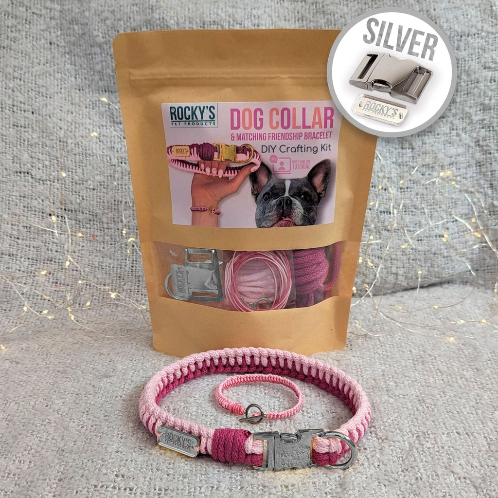 Make Your Own Dog Collar and Friendship Bracelet Craft Kit in Pink