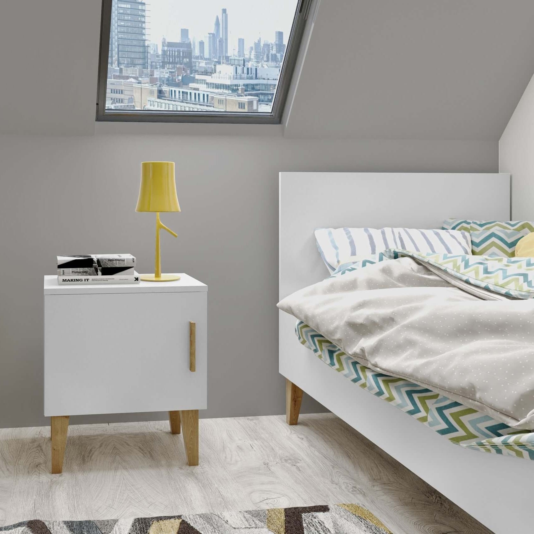 Bedside Table Kubi - White