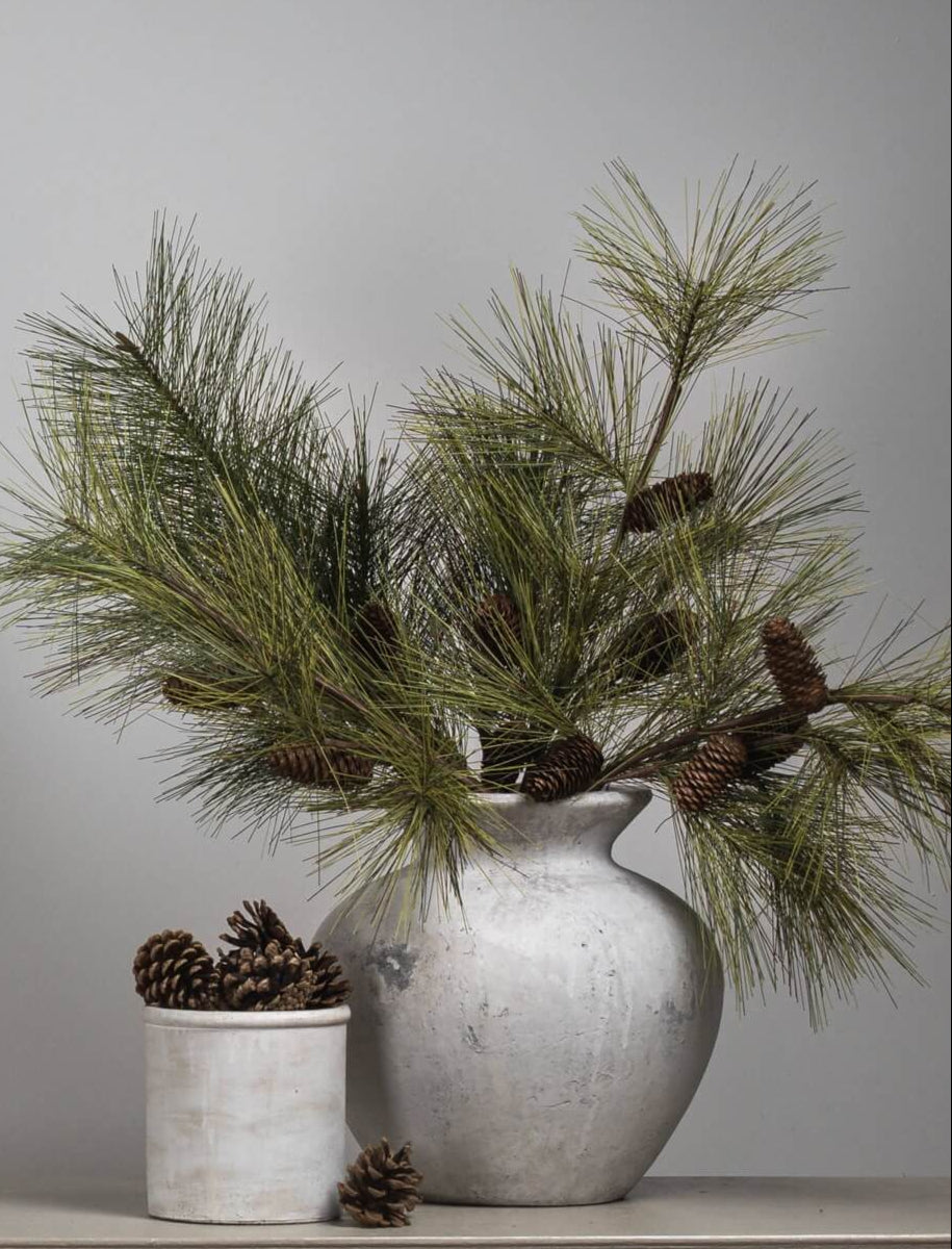 Large antique white ceramic vase with Greek-inspired design, 30cm tall, for floral arrangements and home decor. by sostter at brixbailey.com