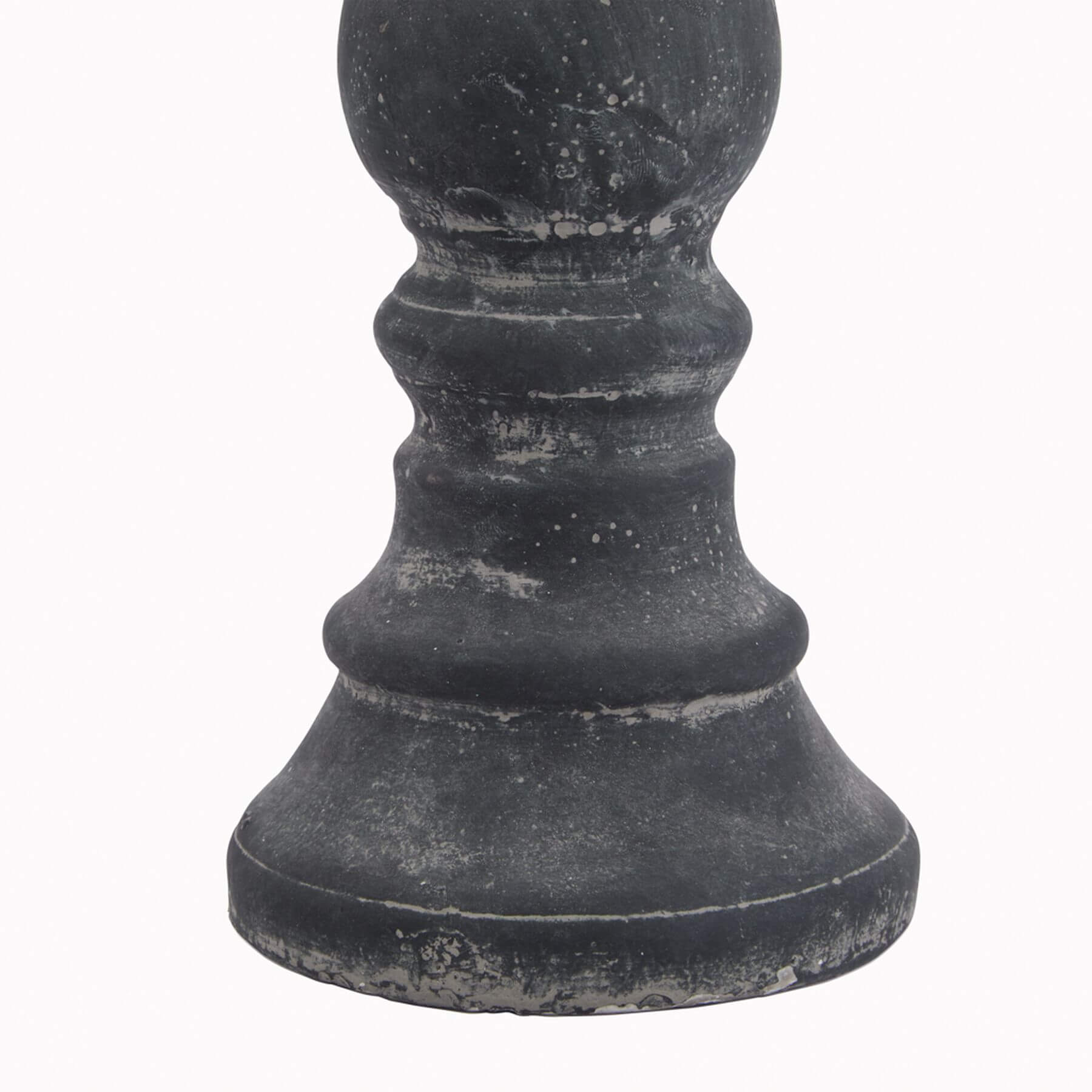 Grey ceramic column candle holder with matte finish, 30cm tall, European-inspired architectural home decor by sostter at brixbailey.com