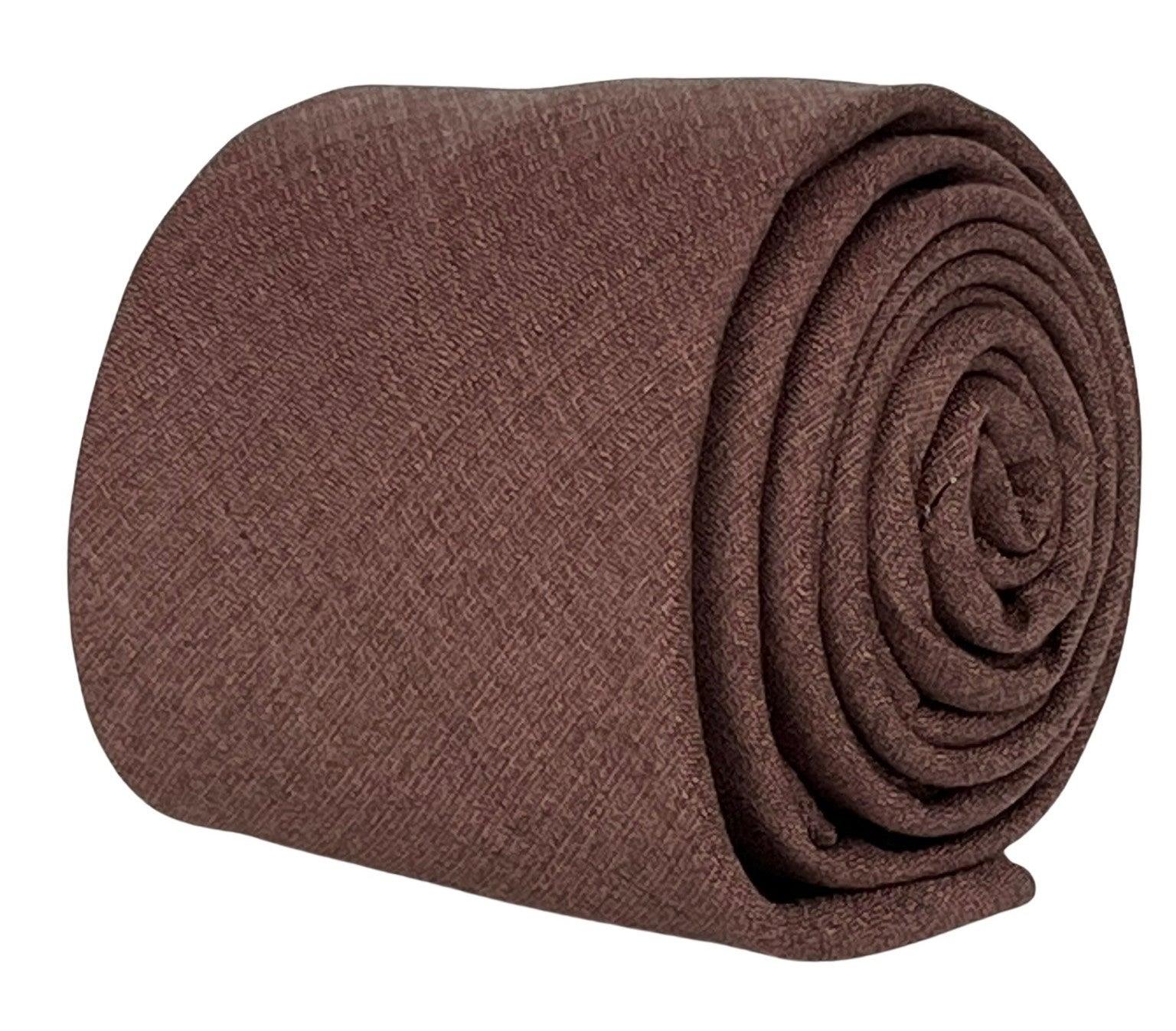 Handmade Bamboo Tie and Pocket Square in Dusky Red Brick