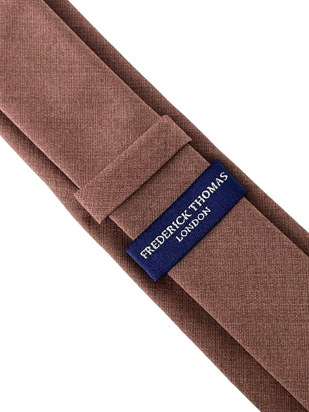 Handmade Bamboo Tie and Pocket Square in Dusky Red Brick