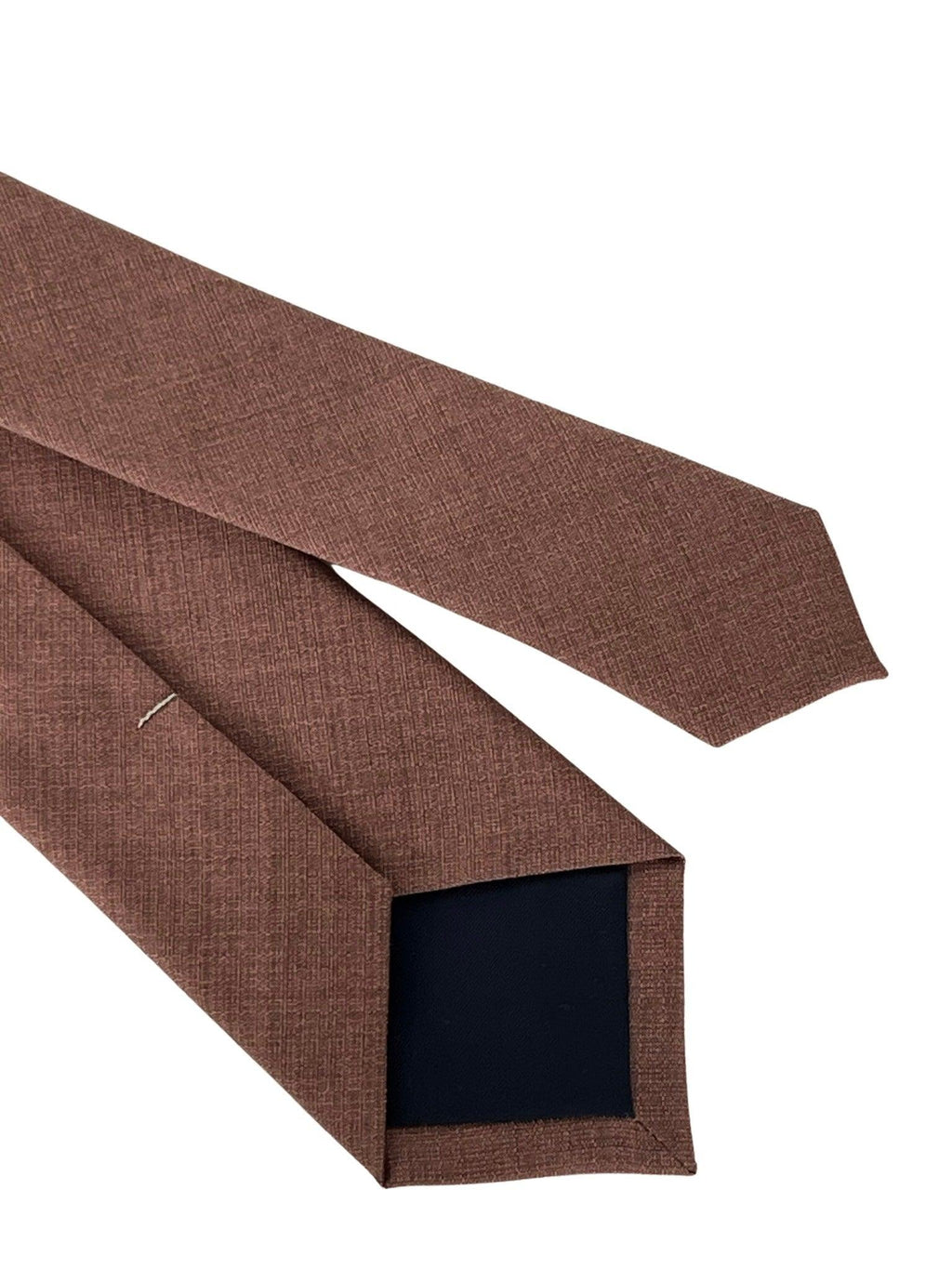 Handmade Bamboo Tie and Pocket Square in Dusky Red Brick