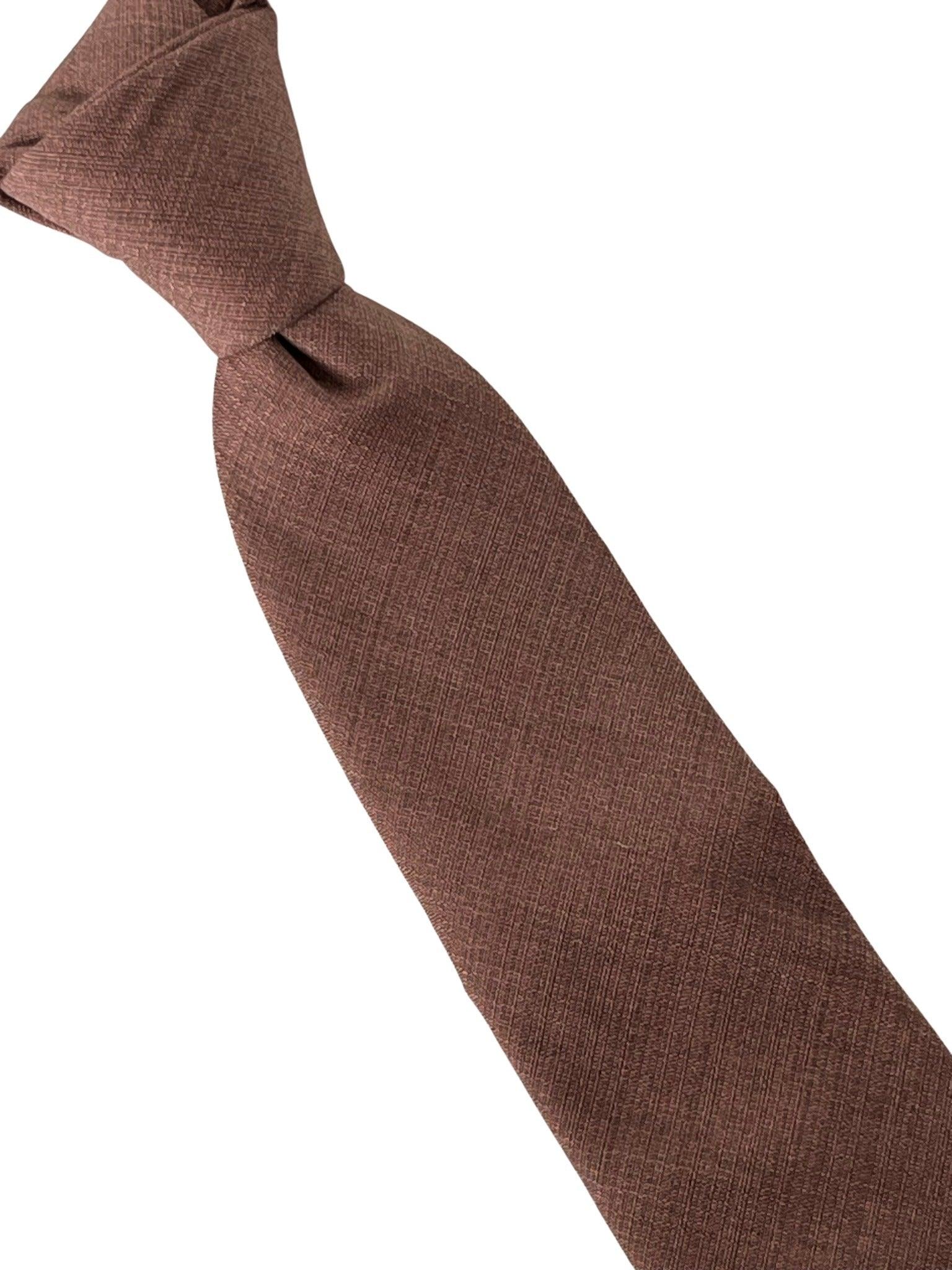 Handmade Bamboo Tie and Pocket Square in Dusky Red Brick