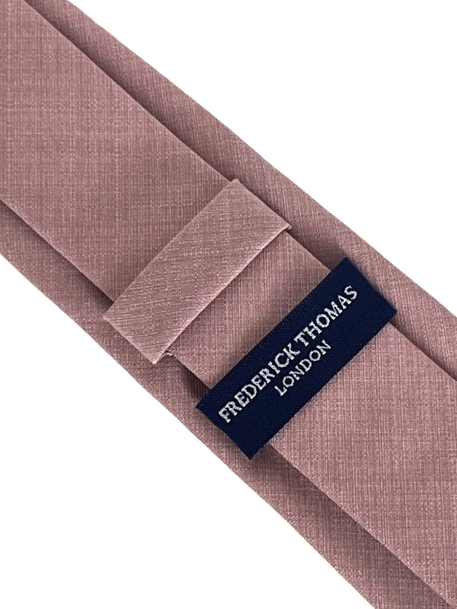 Dusky Pink Bamboo Tie and Pocket Square Set