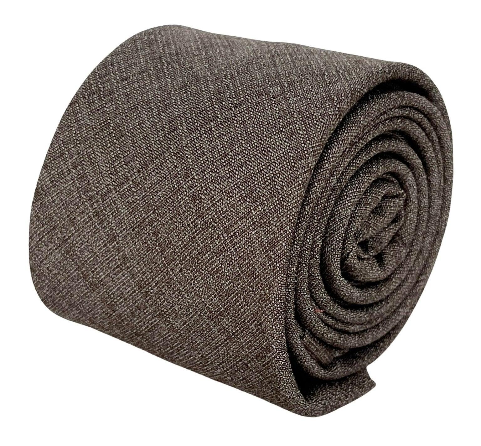 Handmade Bamboo Tie and Pocket Square in Beige Taupe Brown