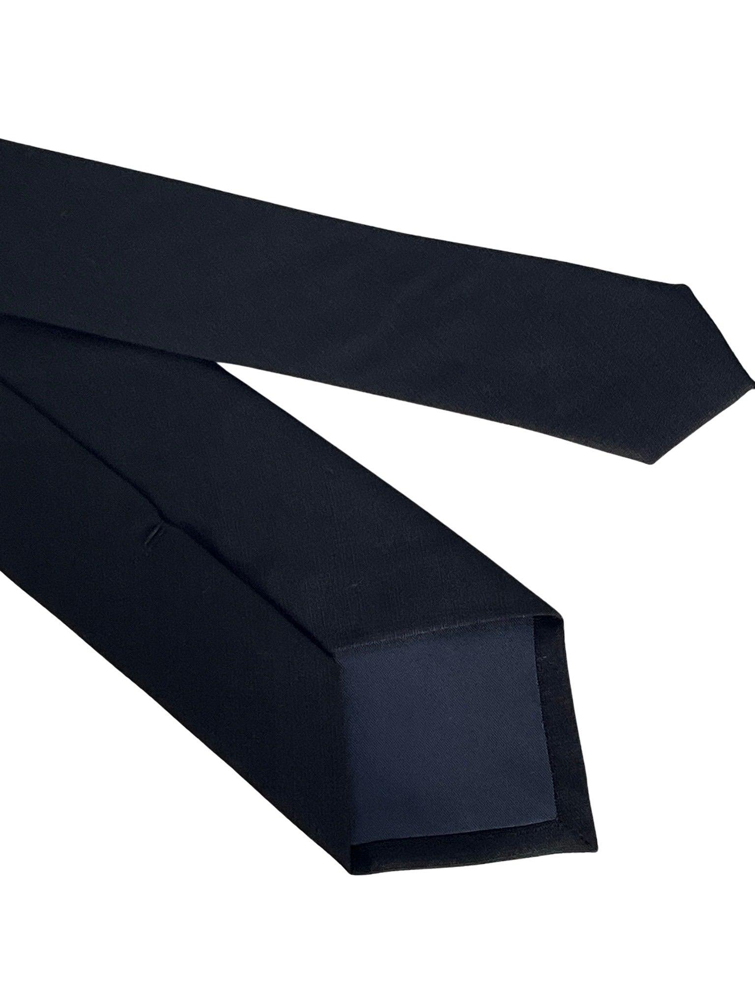 Plain Black Bamboo Tie and Pocket Square Set