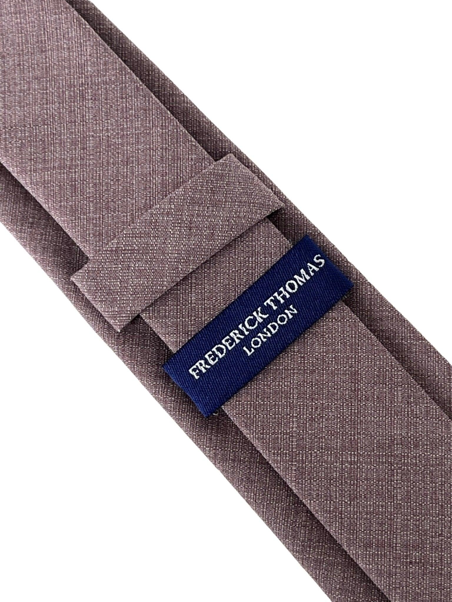 Mauve Brown Bamboo Tie and Pocket Square Set