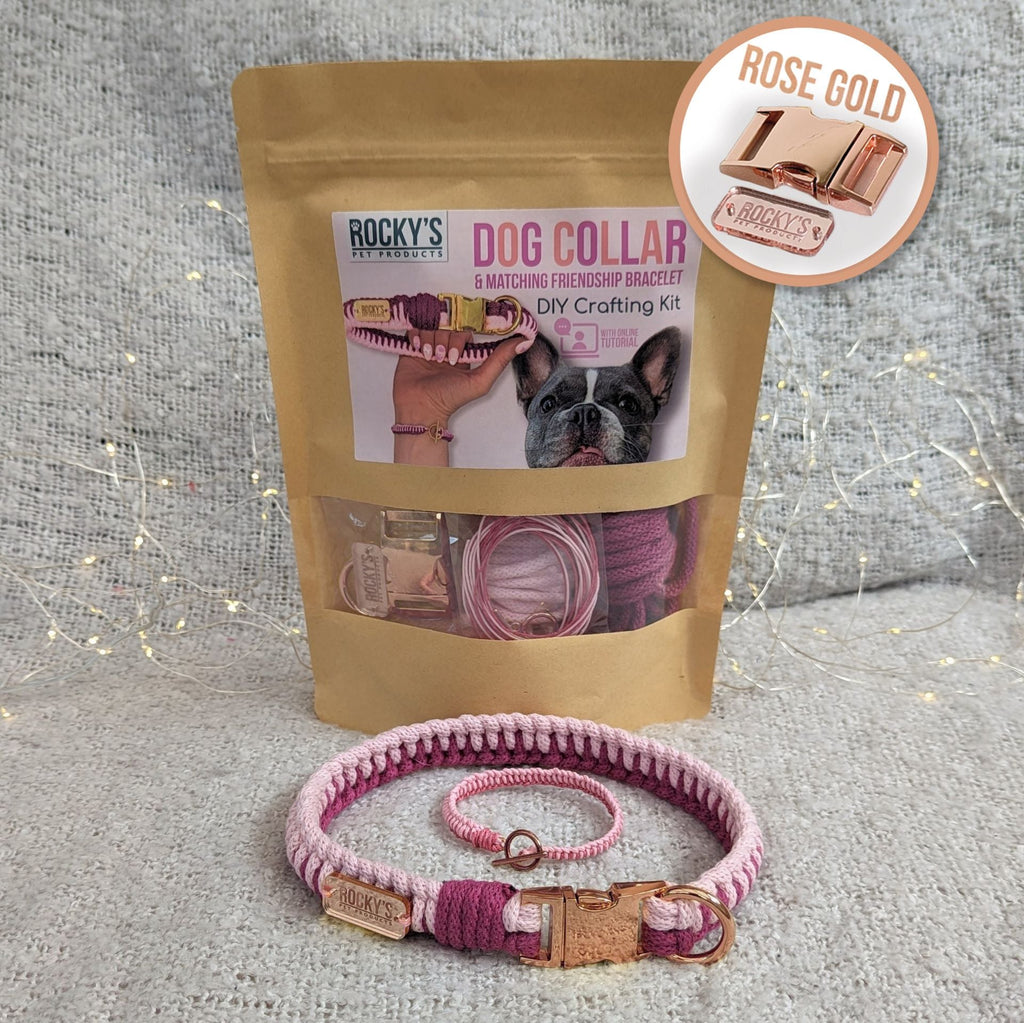Make Your Own Dog Collar and Friendship Bracelet Craft Kit in Pink
