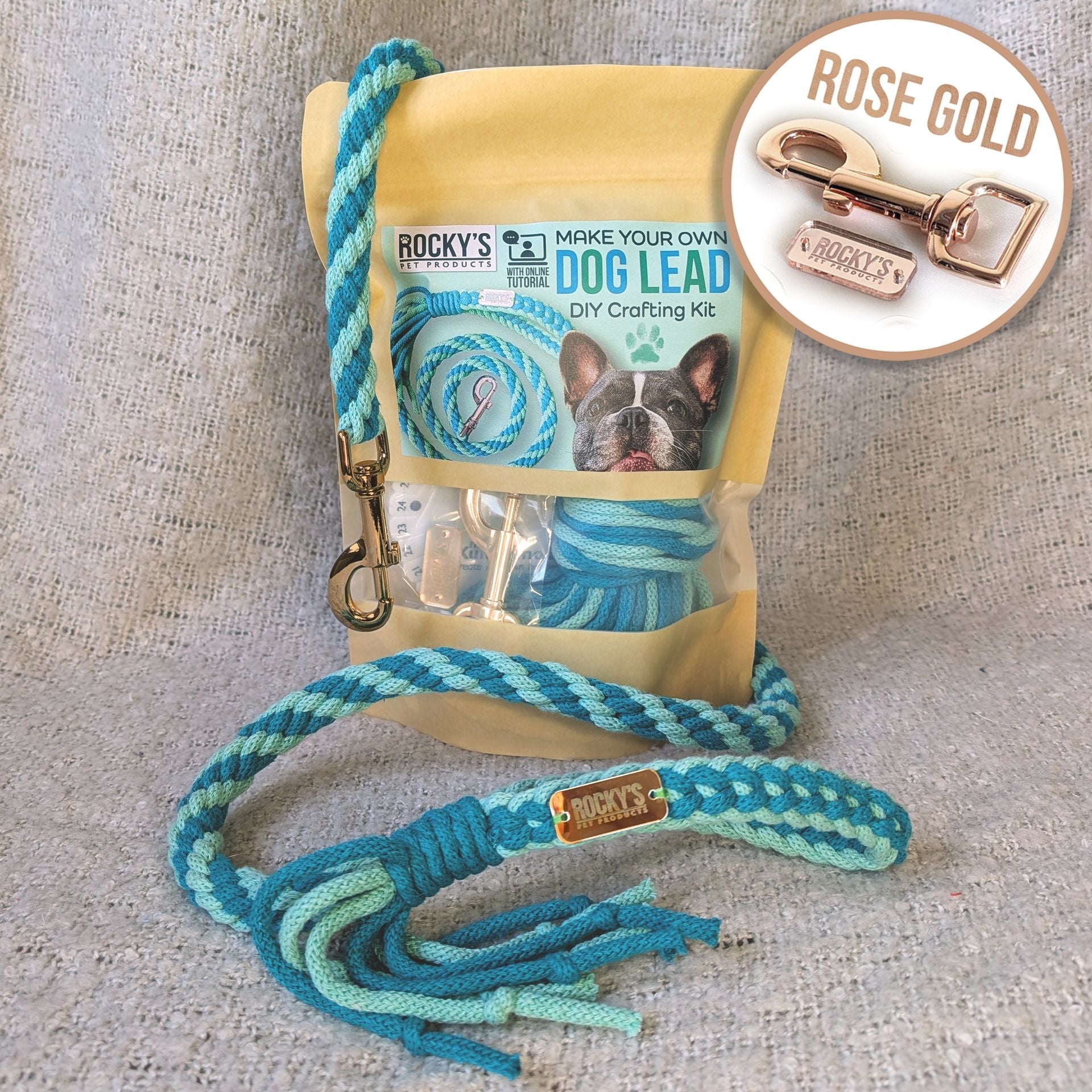 Make Your Own Dog Lead Craft Kit in Mint
