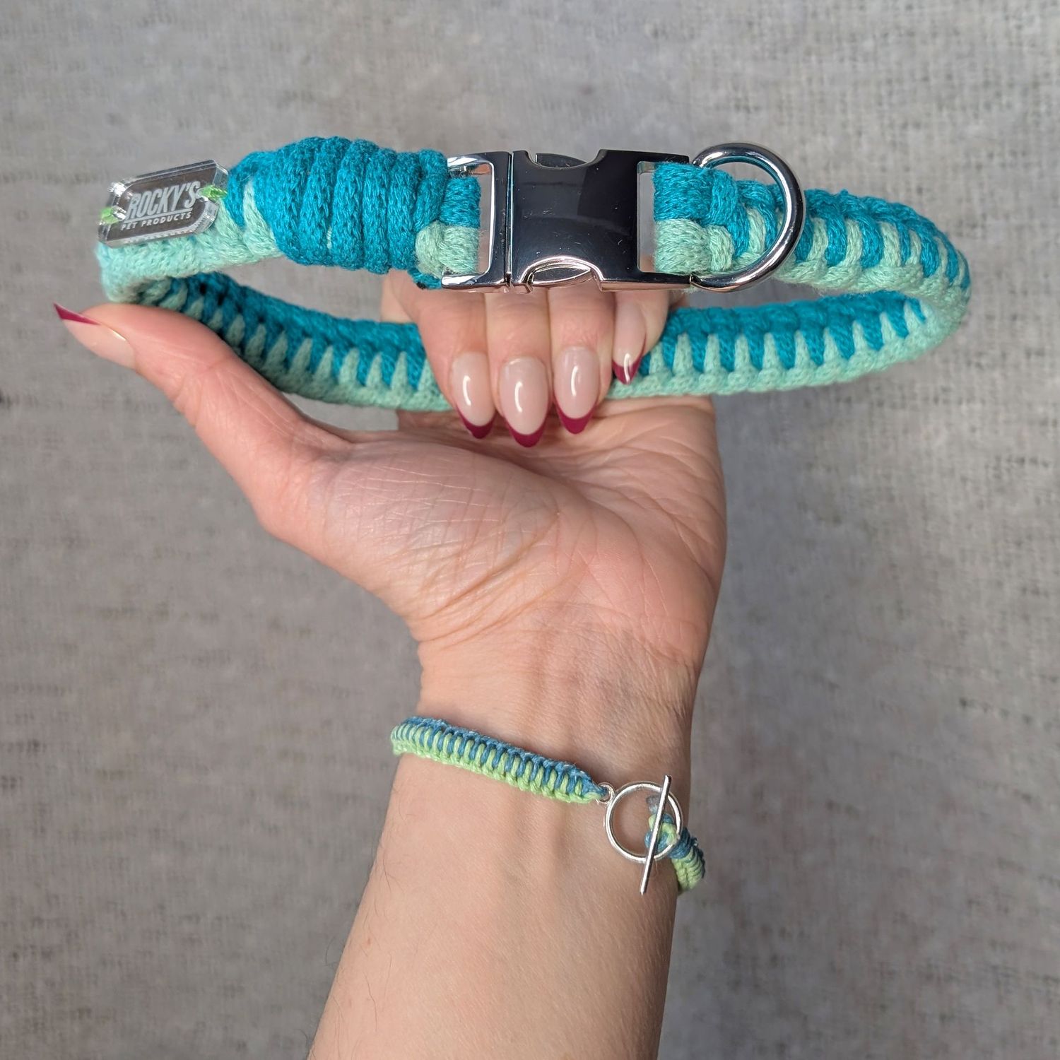 Make Your Own Macrame Dog Collar and Friendship Bracelet Craft Kit in Mint