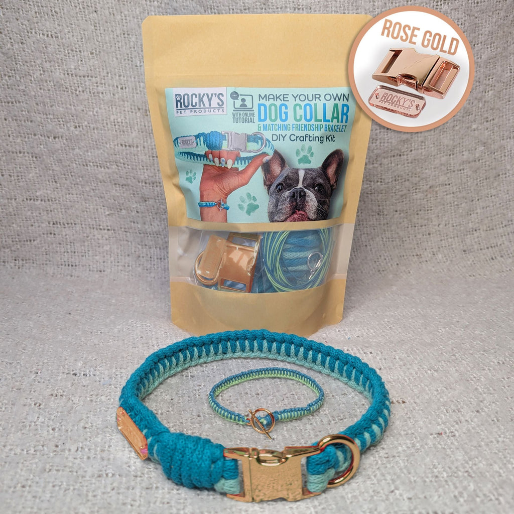 Make Your Own Macrame Dog Collar and Friendship Bracelet Craft Kit in Mint