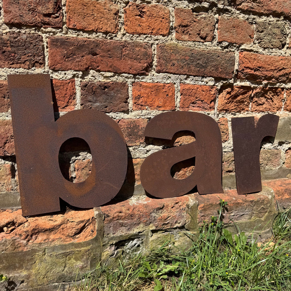 Rustic Metal BAR Letters Sign