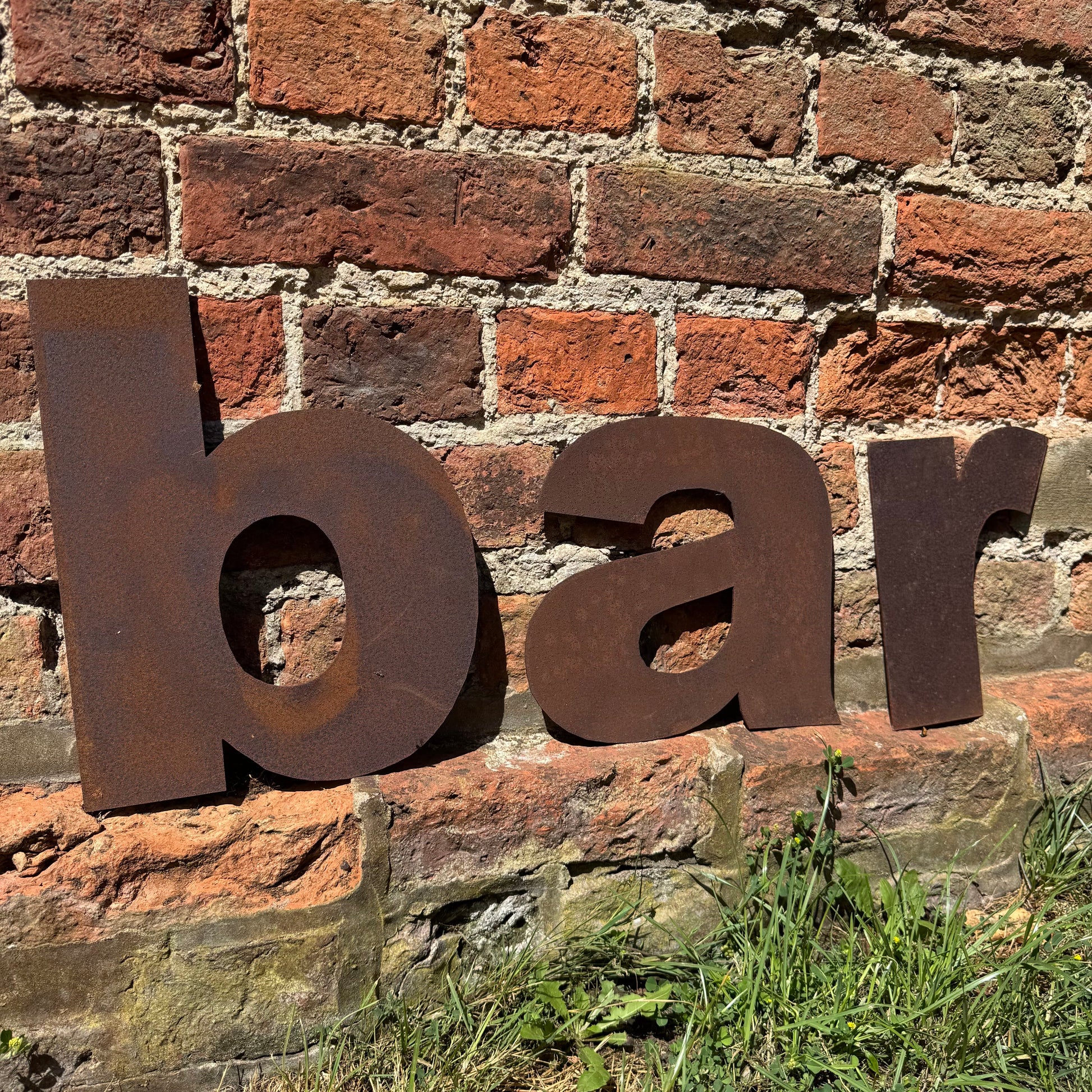 Rustic Metal BAR Letters Sign