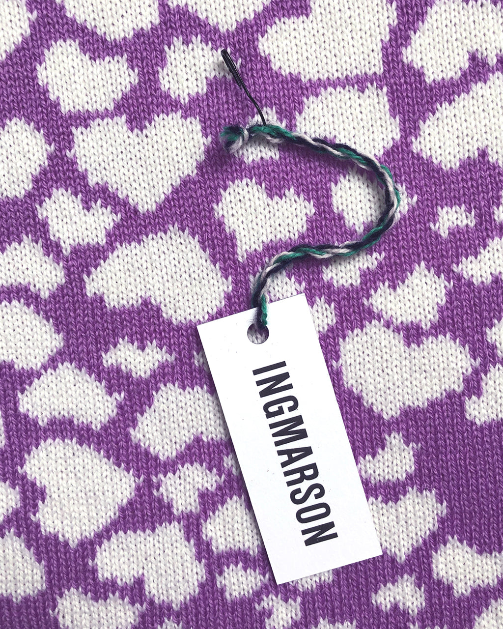 Lilac Hearts Wool and Cashmere Scarf