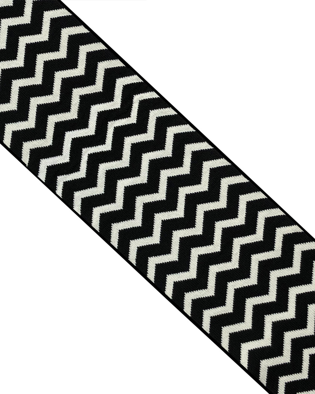 Chevron Wool and Cashmere Scarf in Black