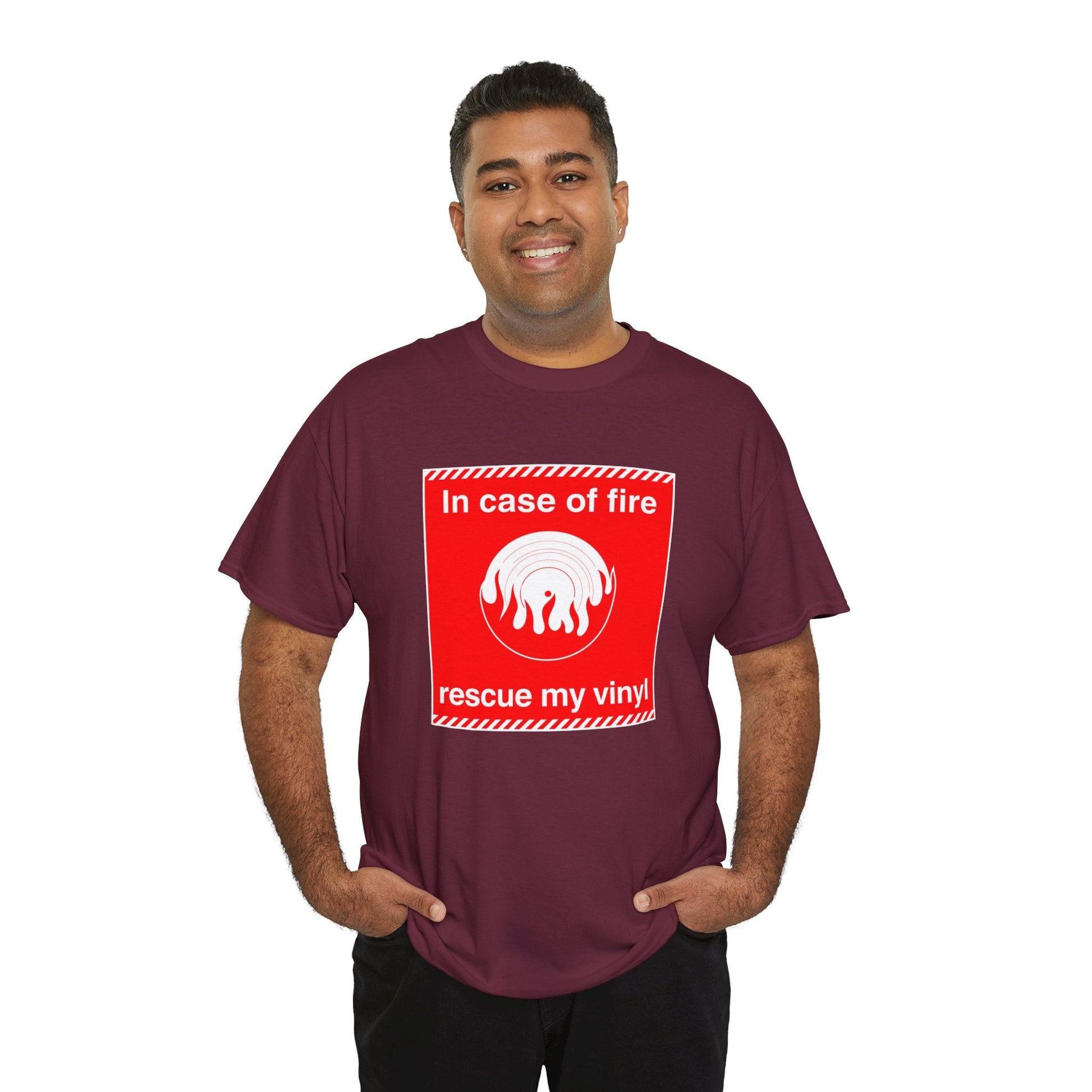 In Case of Fire Save My Vinyl T Shirt