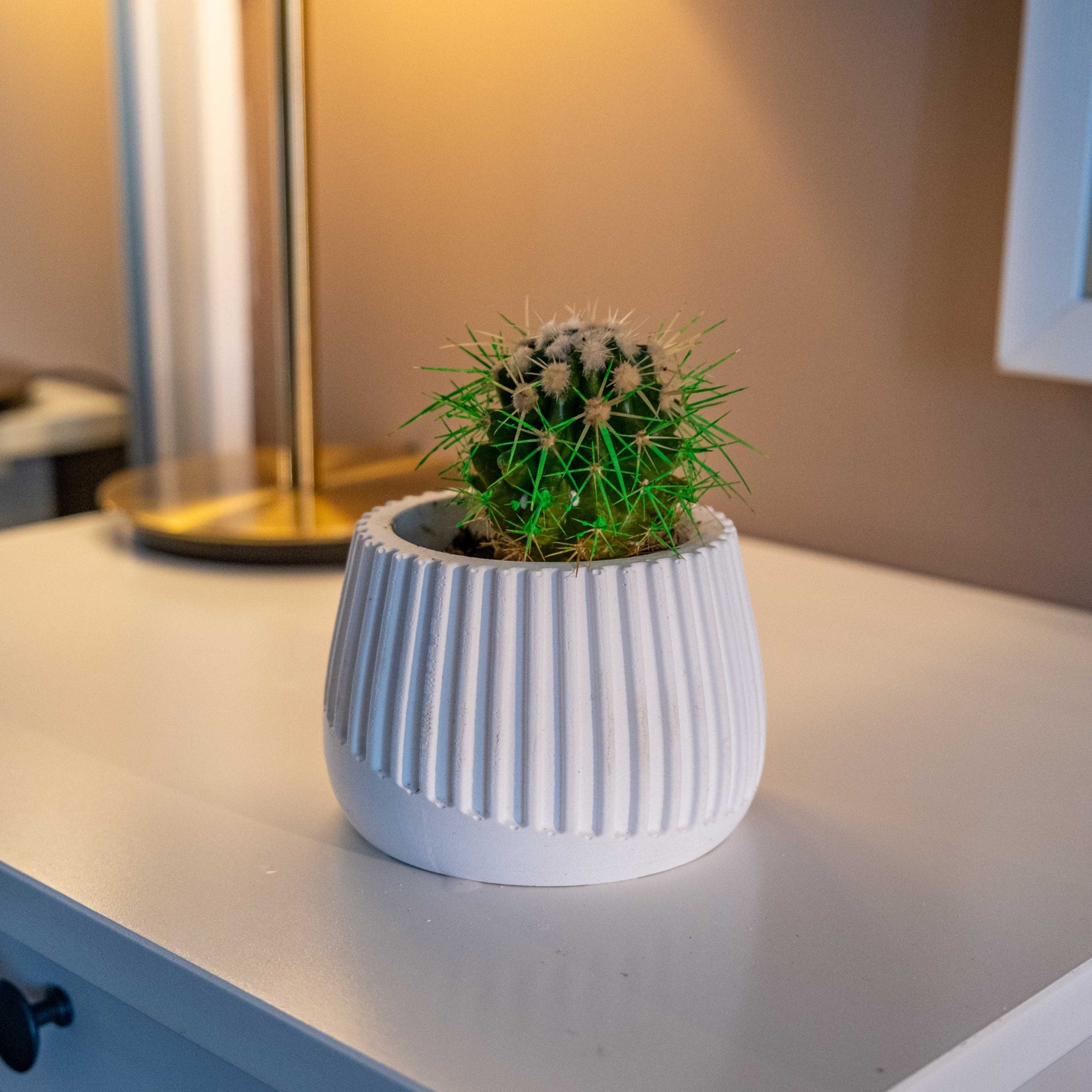 White Concrete Mug Planter Pot