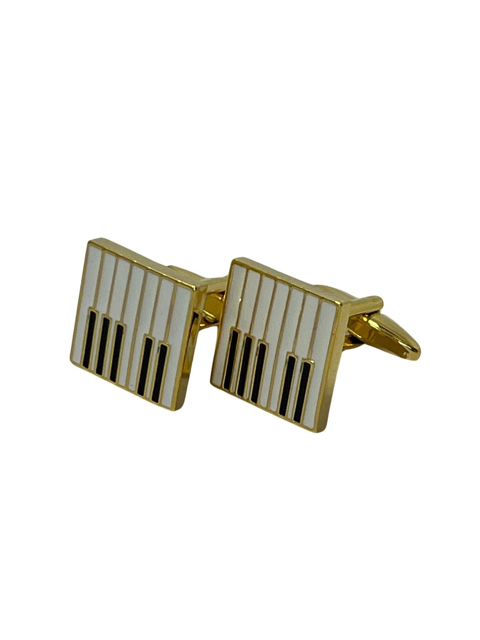 Piano Keys Gold Cufflinks