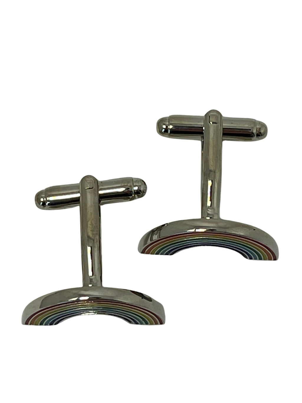 Rainbow Style Silver Cufflinks