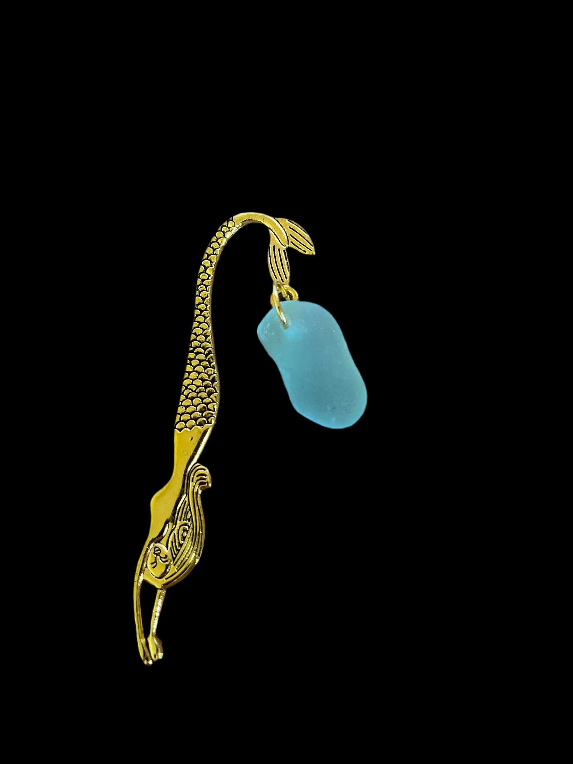 Seaglass Mermaid Tail Bookmark Gold