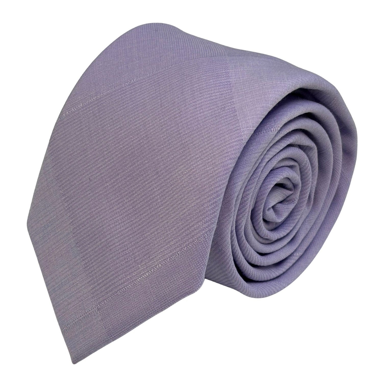 Lilac Lavender Cotton Tie with Floral Pattern