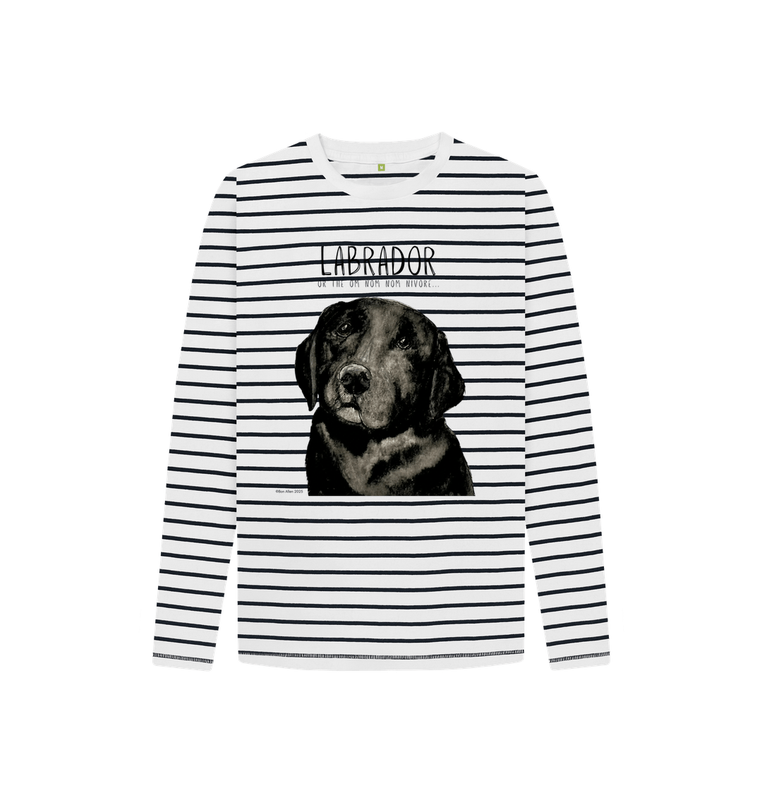 Snack Seeker Stripes Black Labrador Breton Top