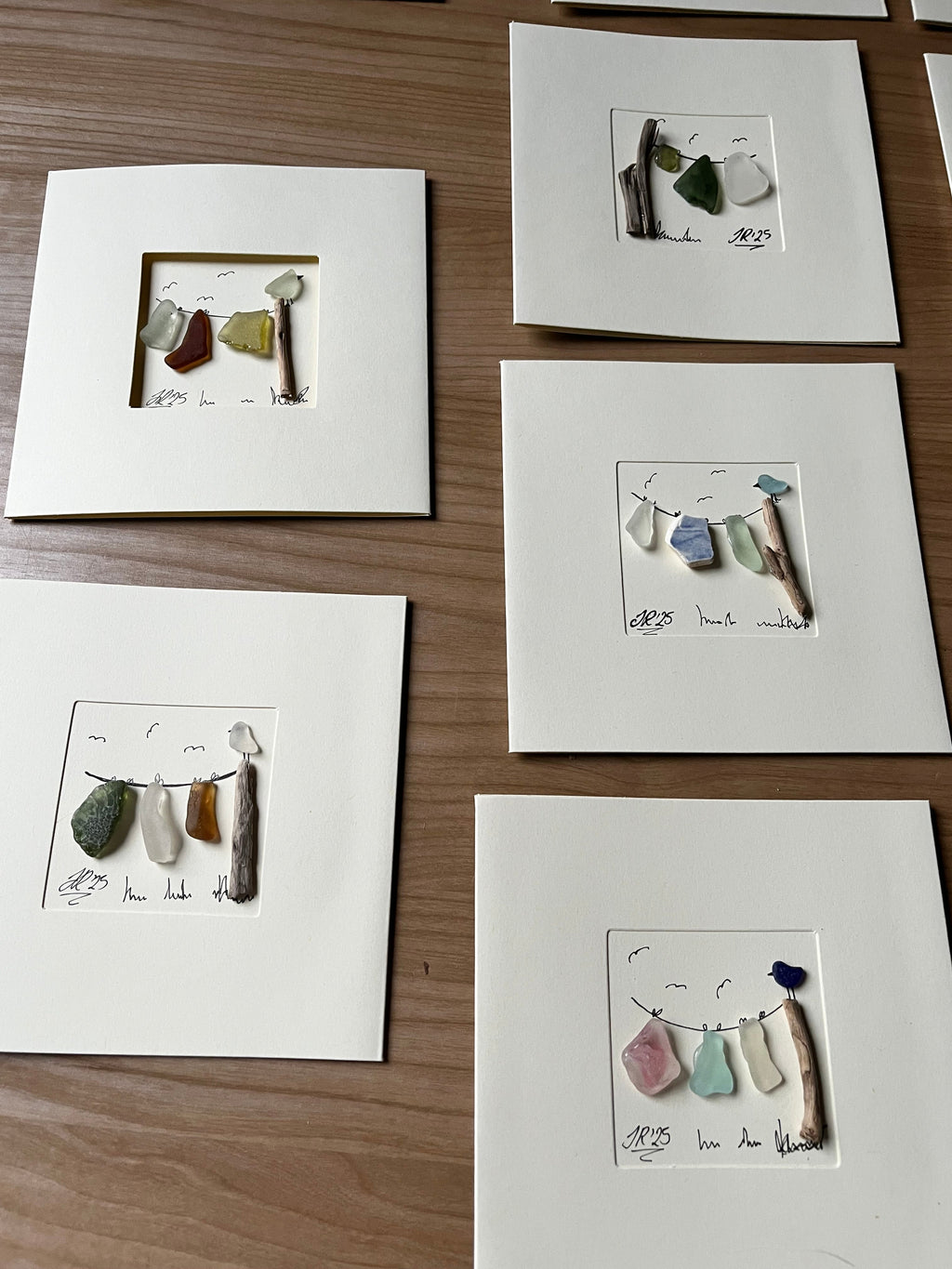 Seaglass Blank Card Handcrafted Art