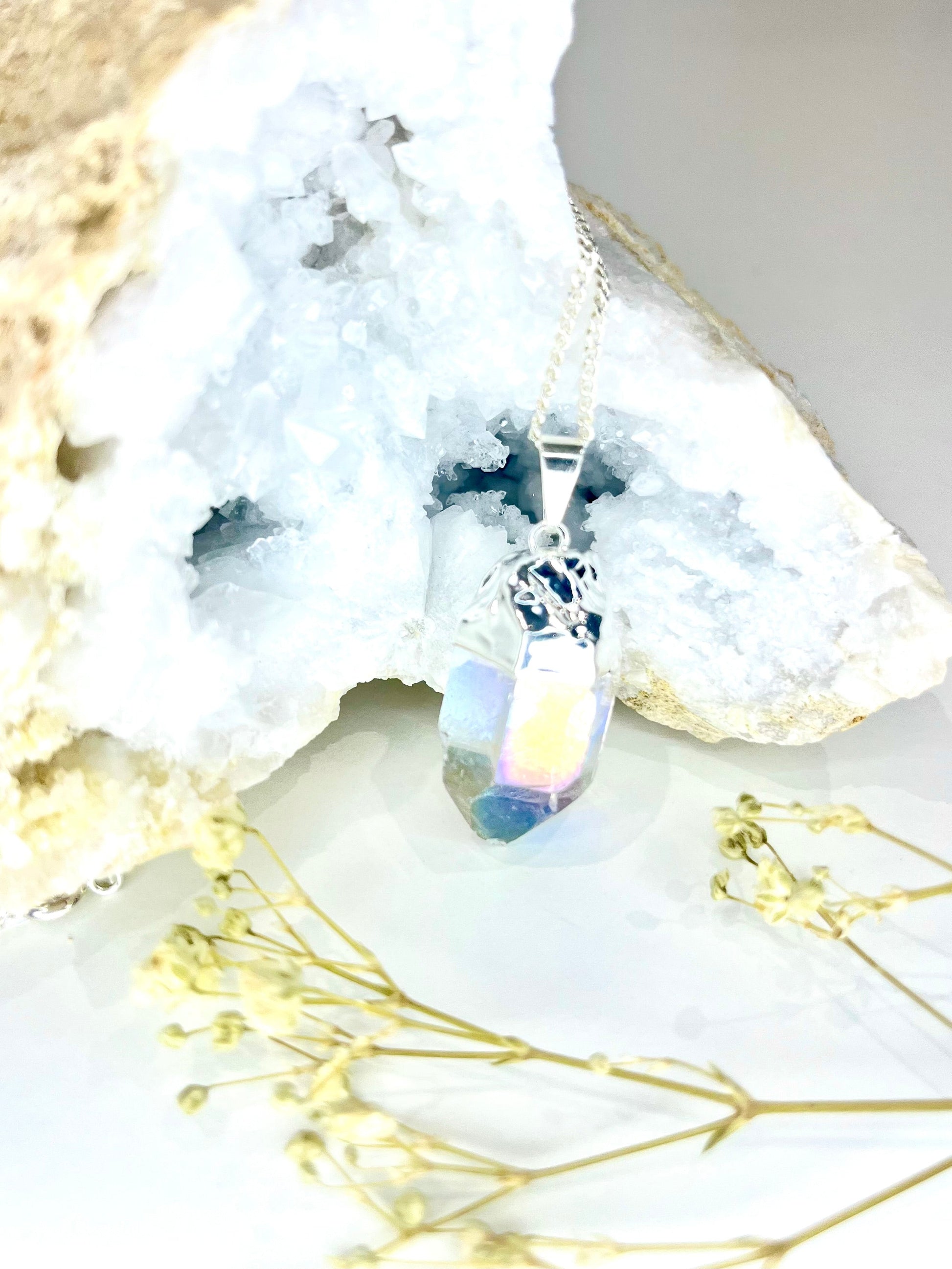 Aura Quartz Point Necklace