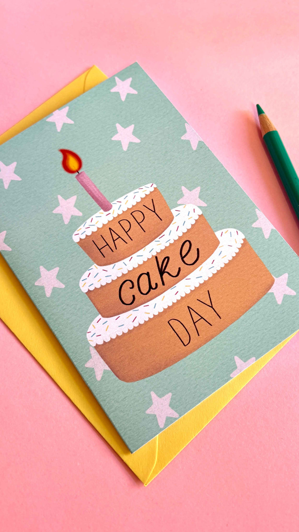 Happy Cake Day Card with Handmade Birthday Design