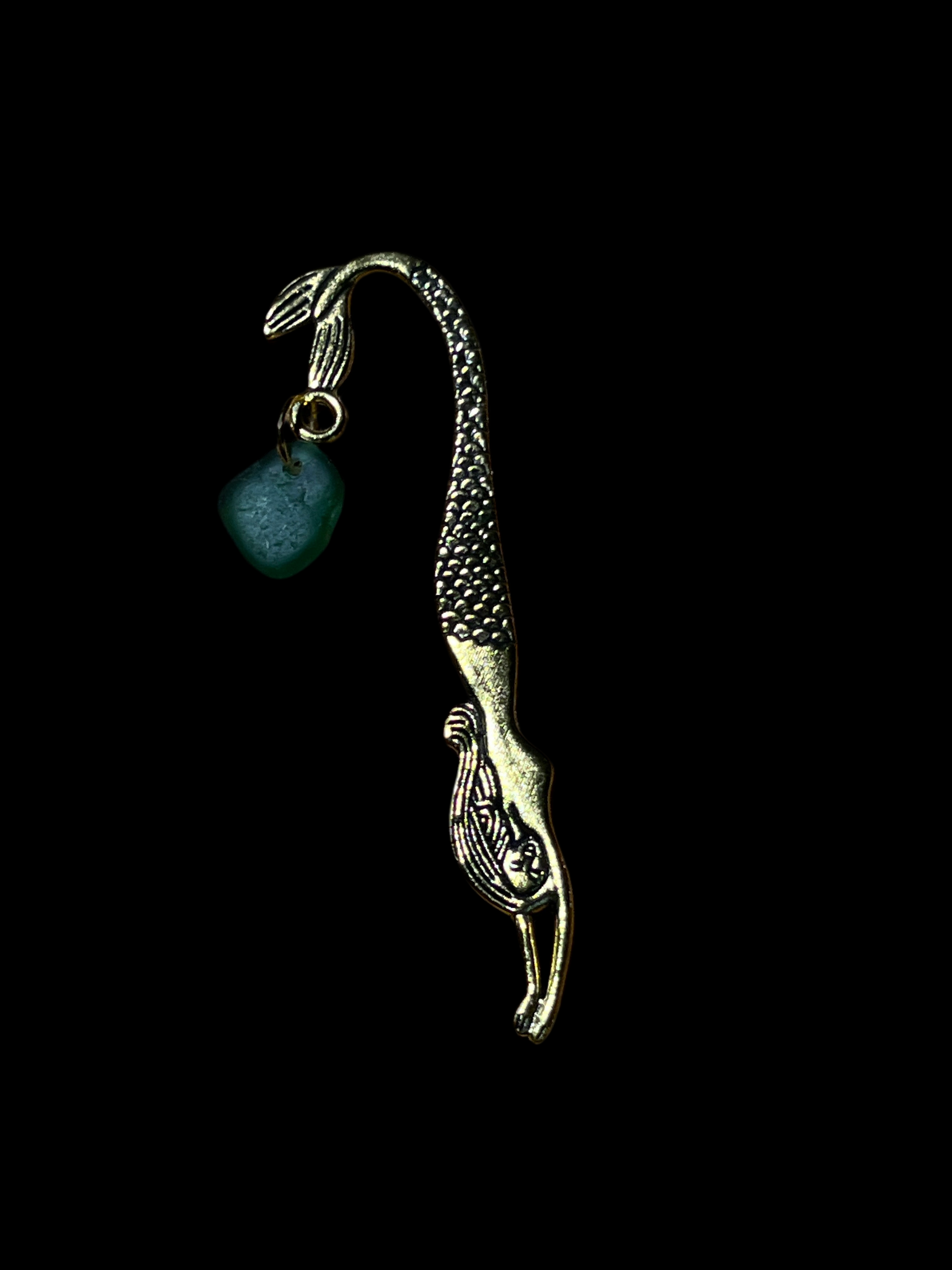 Seaglass Mermaid Tail Bookmark Gold