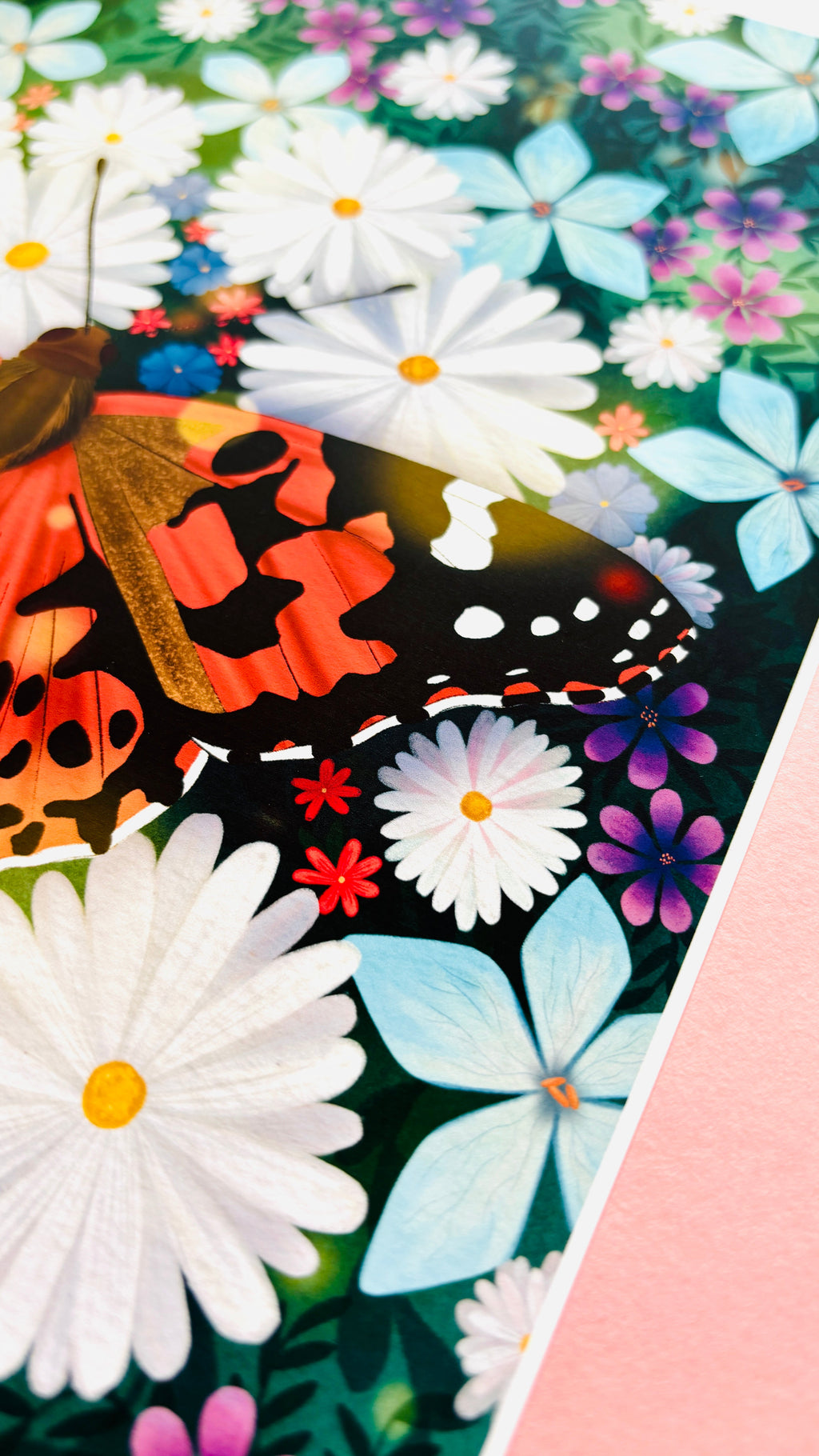 Butterfly and Wildflower Art Print