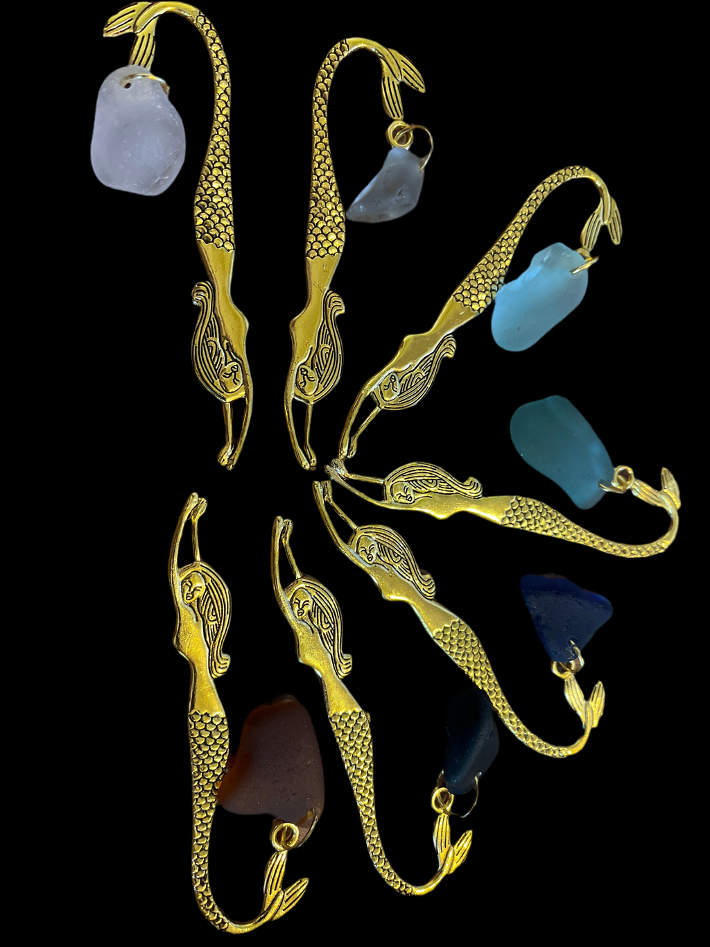 Seaglass Mermaid Tail Bookmark Gold