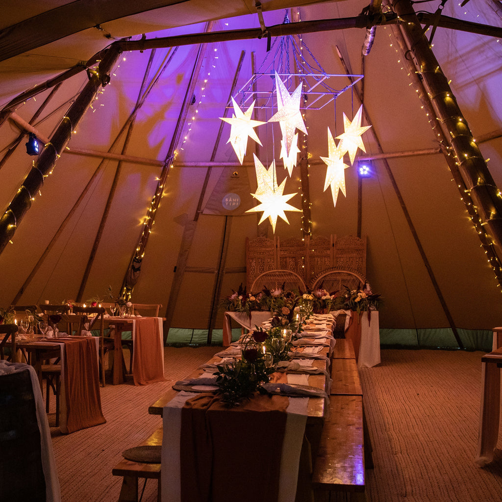 White Wedding Star Lanterns 20 Pack