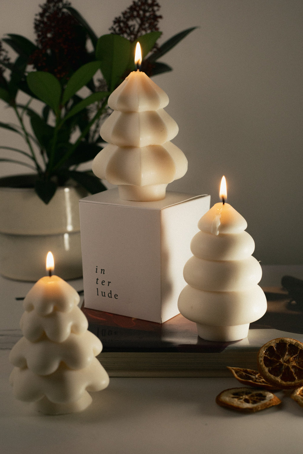 Christmas Tree Candles Set of Three