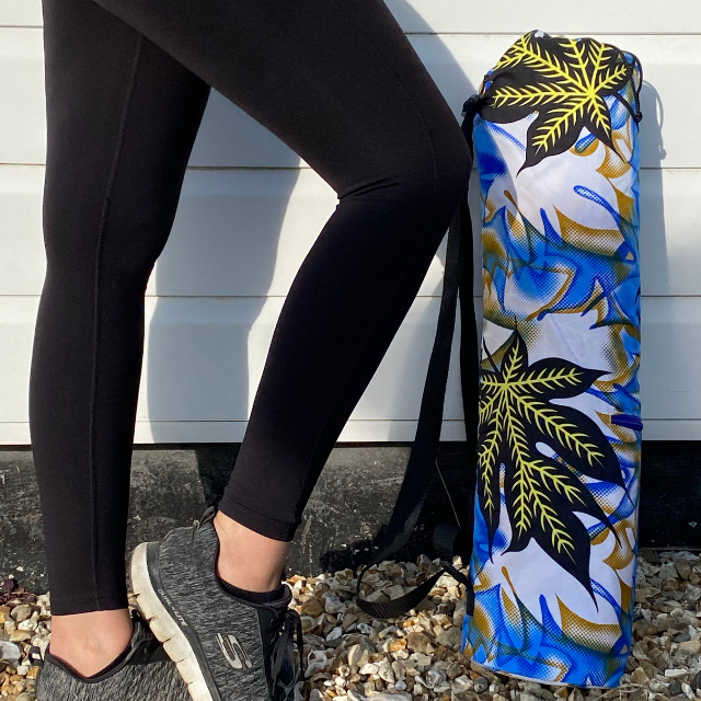 Handmade Yoga Bag in African Wax and Cotton