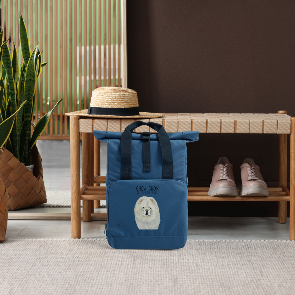 Cream Chow Chow Roll Top Backpack